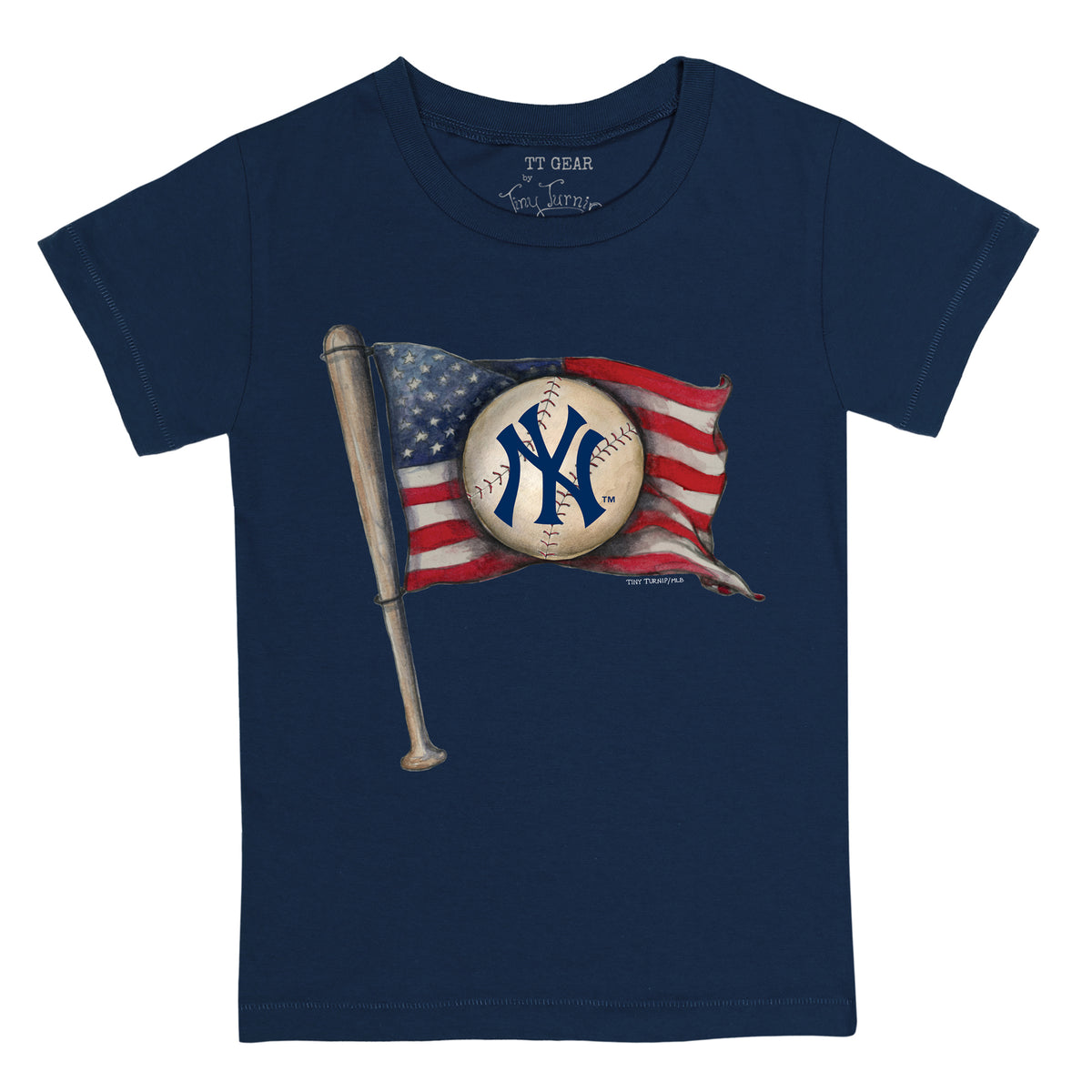 New York Yankees Baseball Bow Tee Shirt | Tiny Turnip