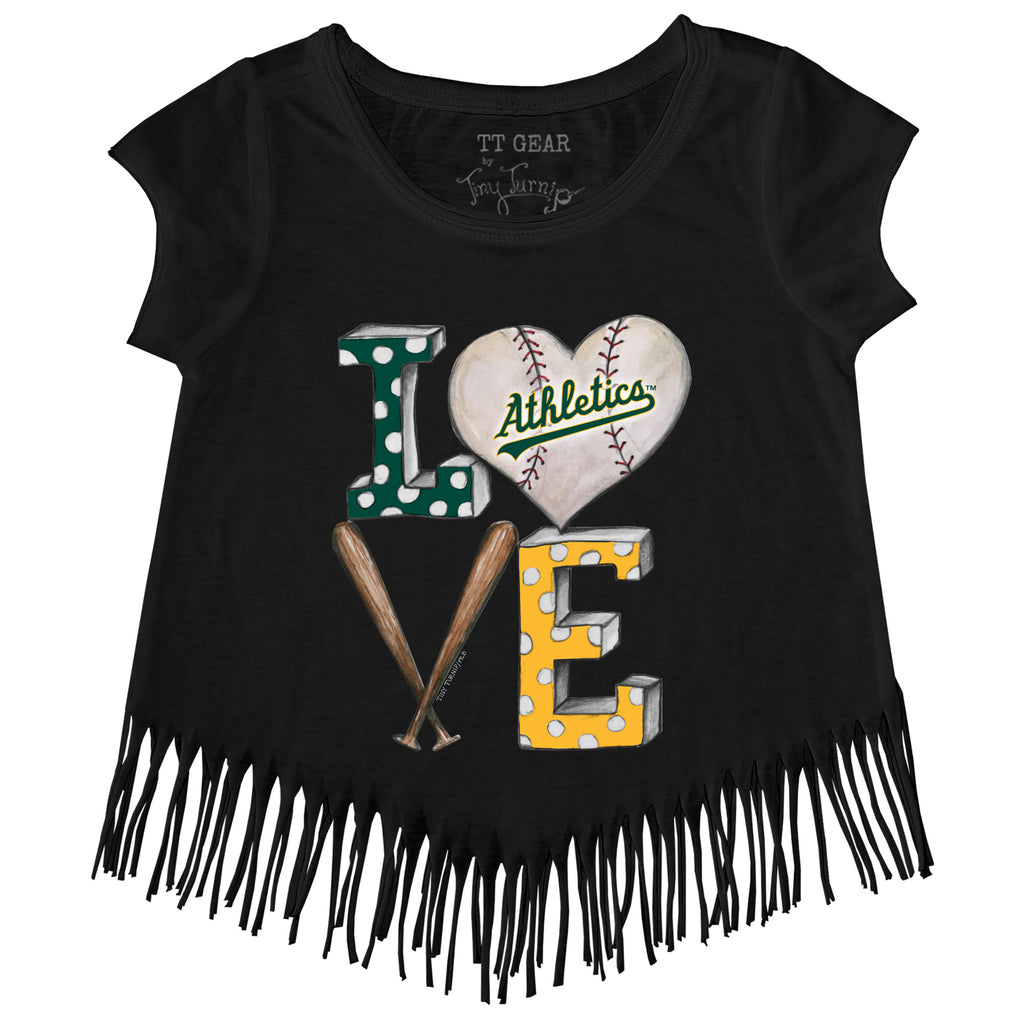 Oakland Athletics Baseball Love Fringe Tee 5T / Black