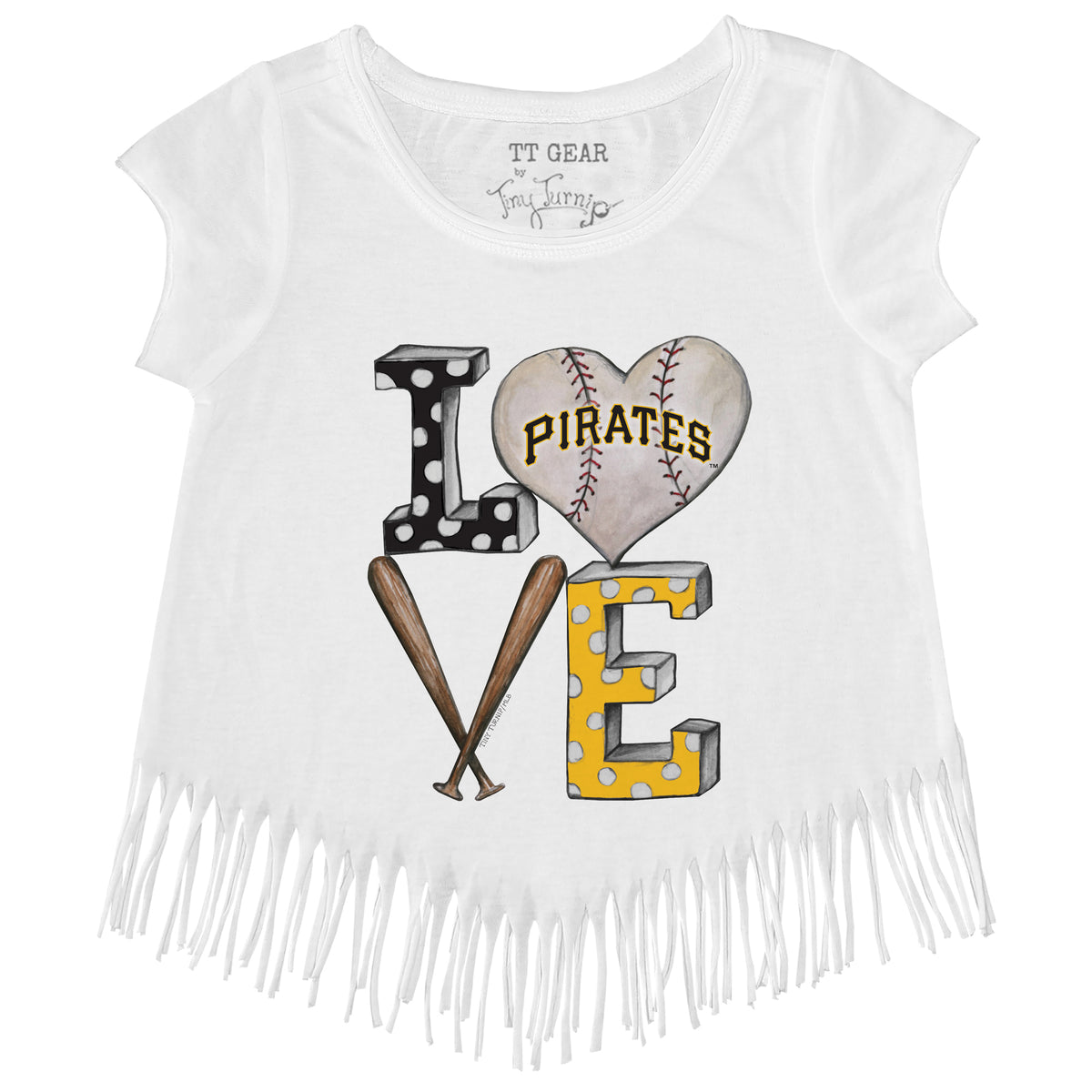 Pittsburgh Pirates Baseball Love Fringe Tee 3T / Black