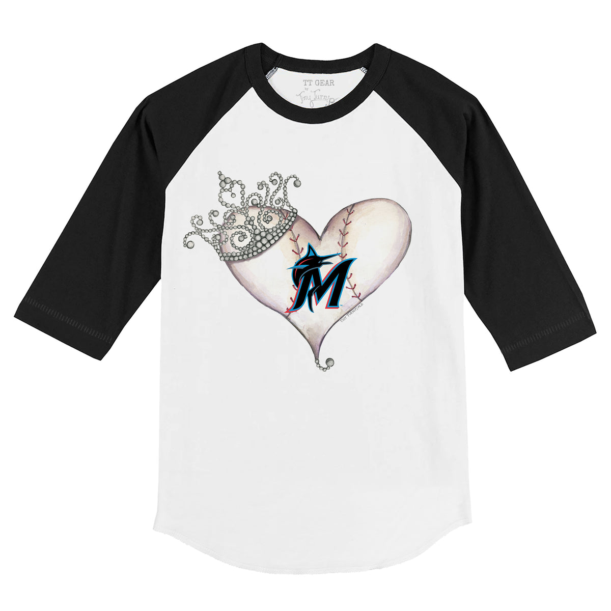 Girl's Youth Miami Marlins Black Game Heart Tank Top