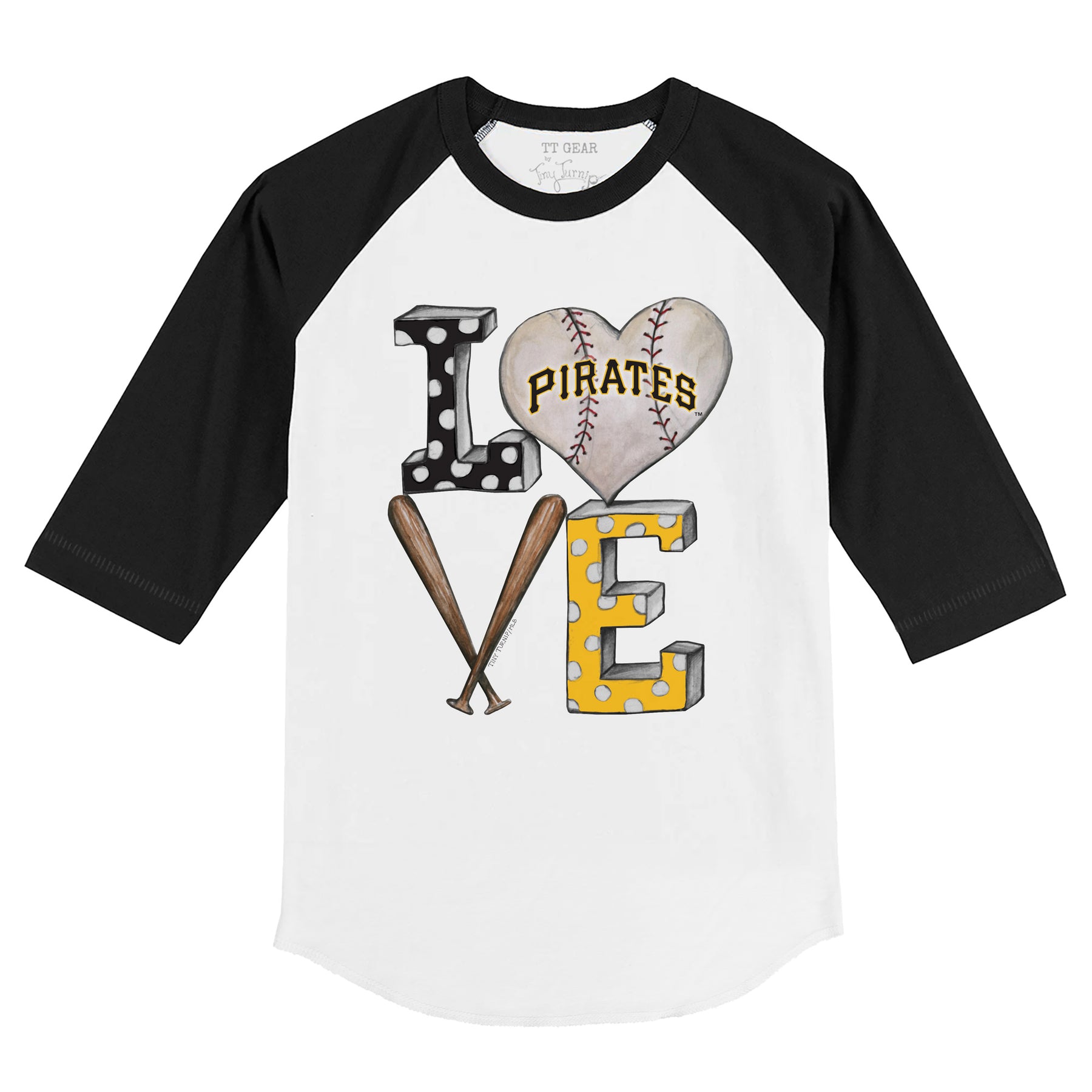 Tiny Turnip Pittsburgh Pirates Stitched Baseball Tee Shirt Youth Large (10-12) / Black