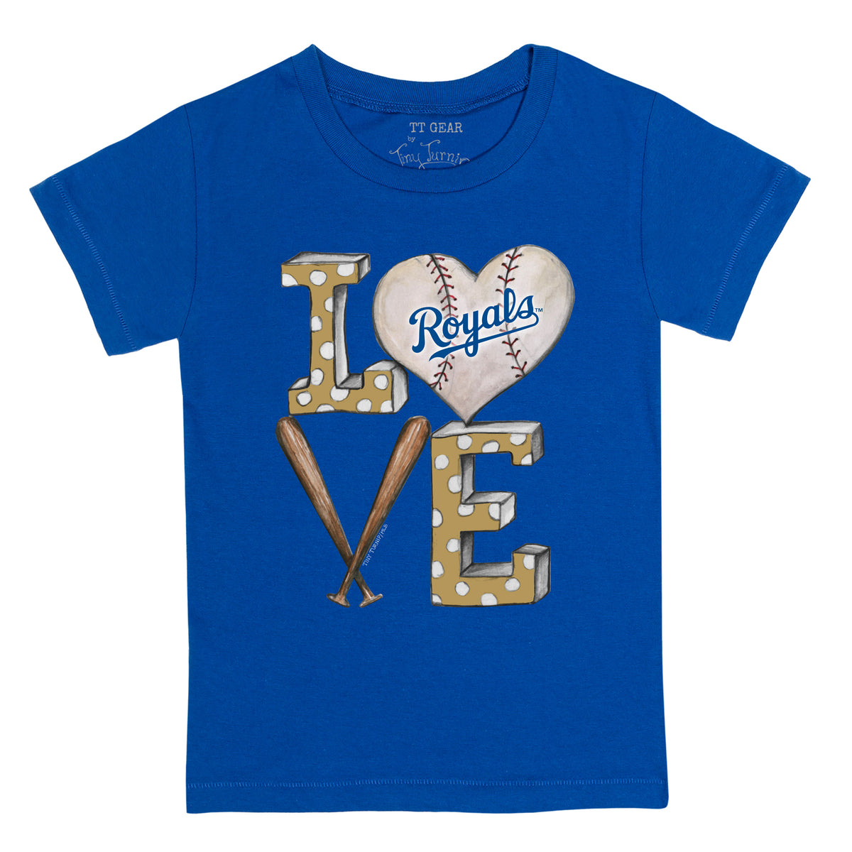 Kansas City Royals Baseball Love Tee Shirt Women's 3XL / Royal Blue