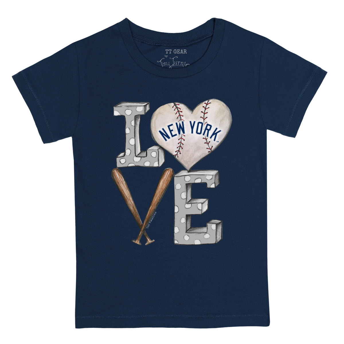 New York Yankees Baseball Bow Tee Shirt | Tiny Turnip