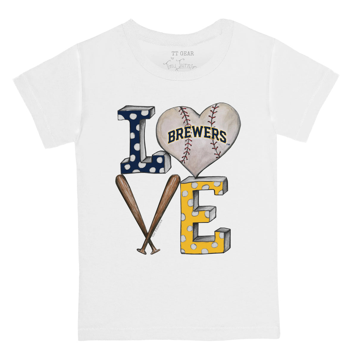 Milwaukee Brewers Blooming Baseballs Tee Shirt Women's XS / Navy Blue