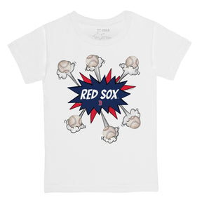 Youth Boston Red Sox Tiny Turnip White/Red Baseball Tear 3/4-Sleeve Raglan  T-Shirt
