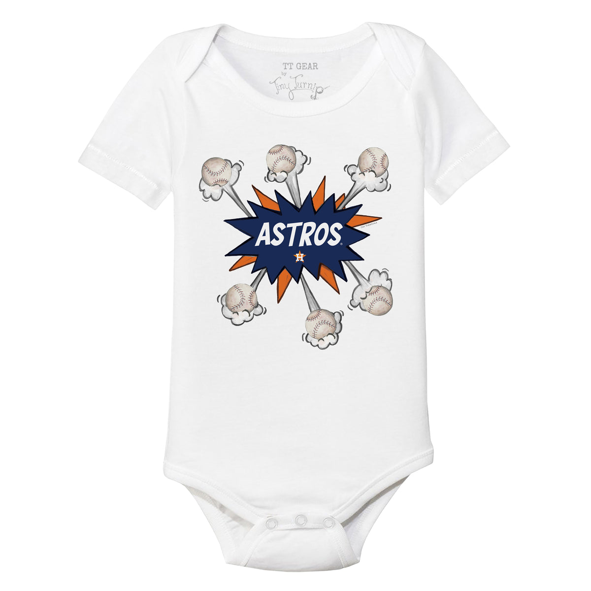 TinyTurnip Houston Astros Stitched Baseball 3/4 Navy Blue Sleeve Raglan Youth Small (6-8)