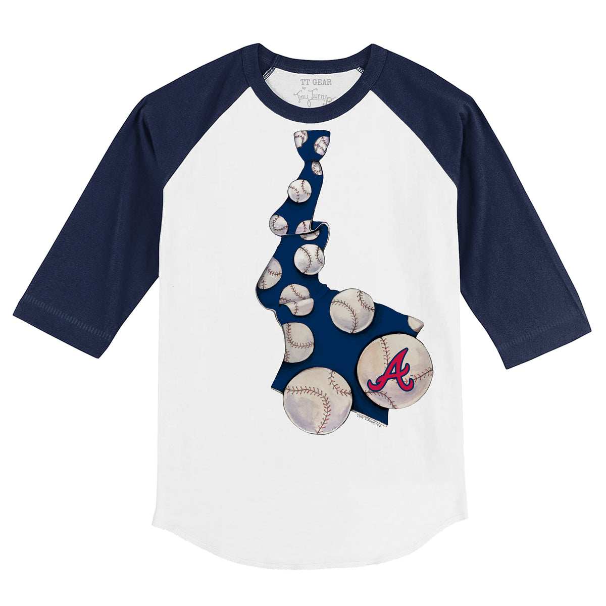 Atlanta Braves Dirt Ball 3/4 Navy Blue Sleeve Raglan 18M