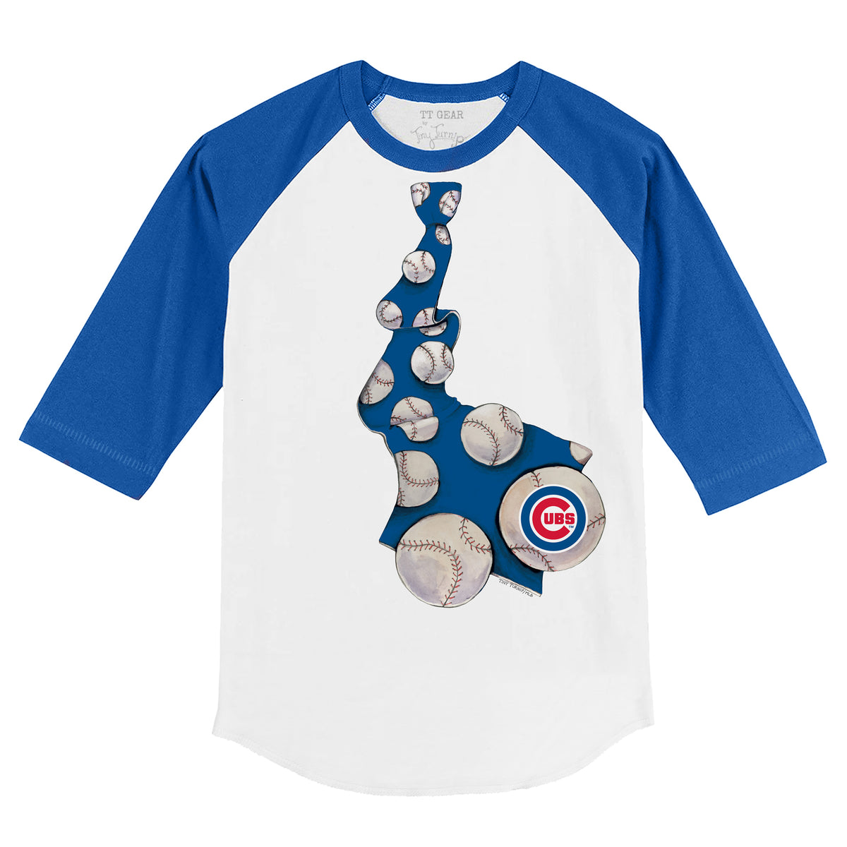 Lids Chicago Cubs Tiny Turnip Youth Stacked Raglan 3/4 Sleeve T-Shirt -  White/Black
