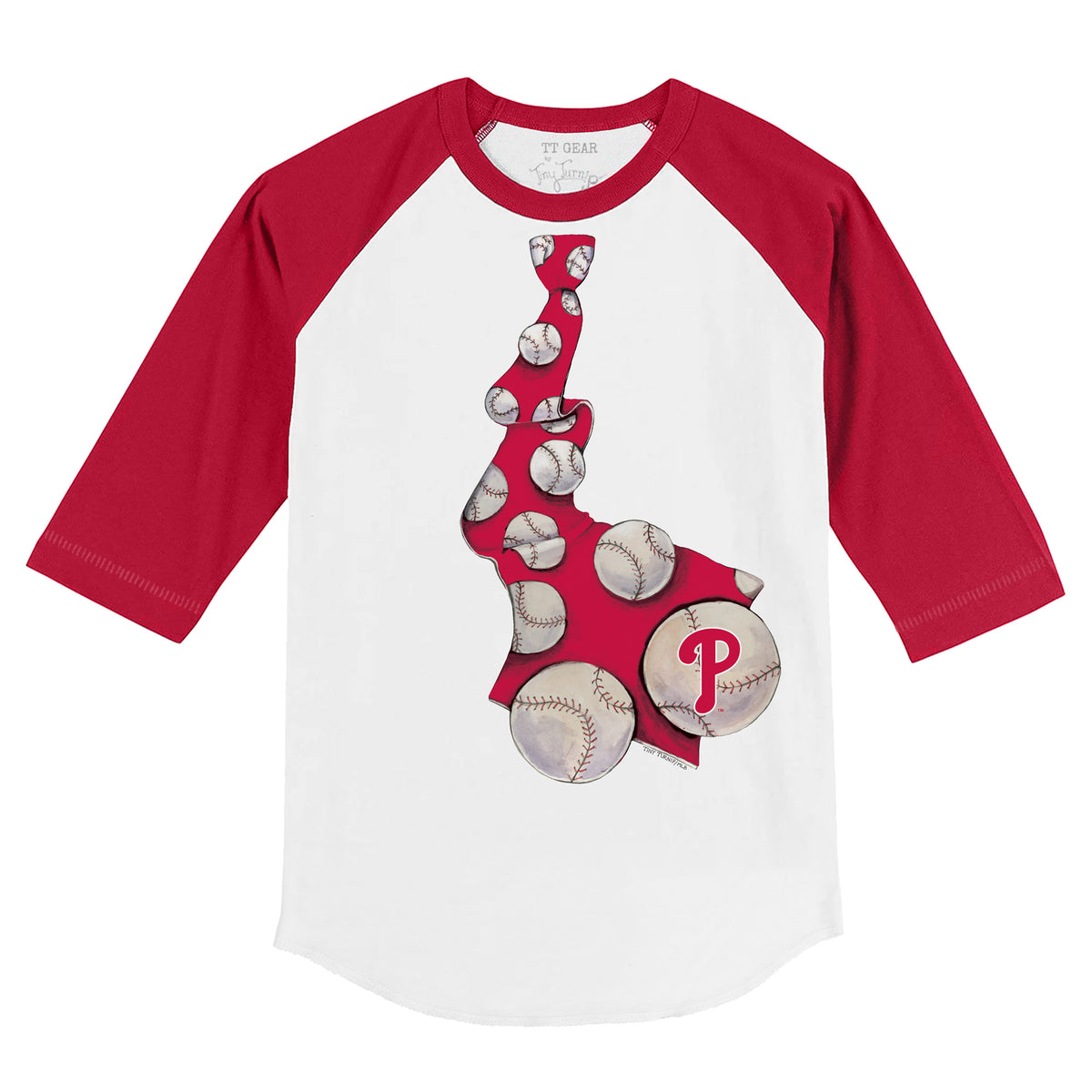 Philadelphia Phillies Unicorn 3/4 Red Sleeve Raglan Unisex XS