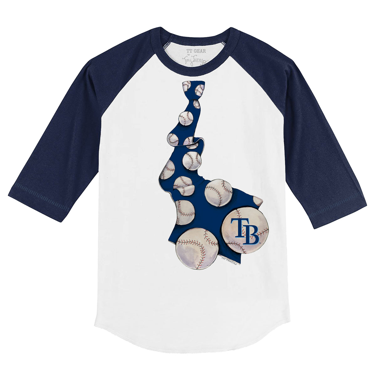 TinyTurnip Houston Astros Stitched Baseball 3/4 Navy Blue Sleeve Raglan Youth Small (6-8)