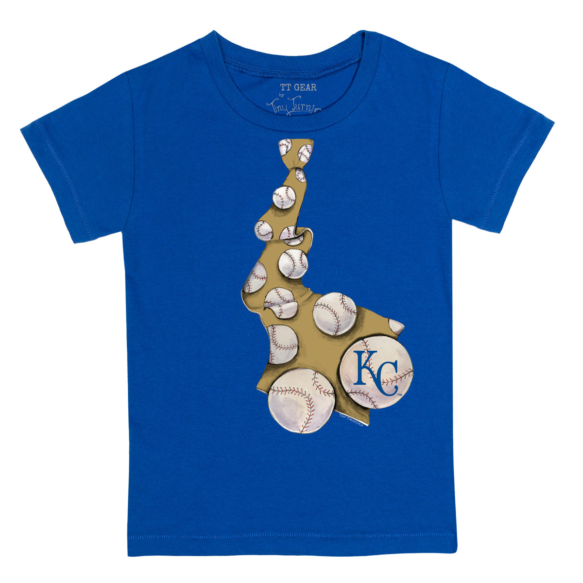 Kansas City Royals Tiny Turnip Toddler State Outline T-Shirt - Royal