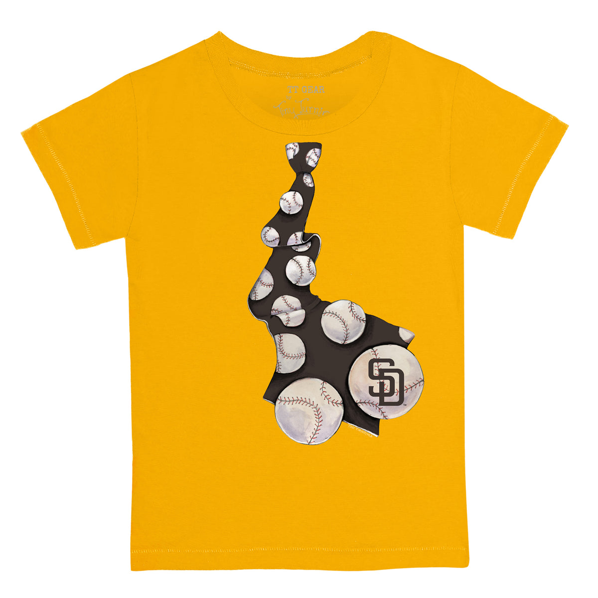 San Diego Padres Tiny Turnip Youth Blooming Baseballs T-Shirt - White
