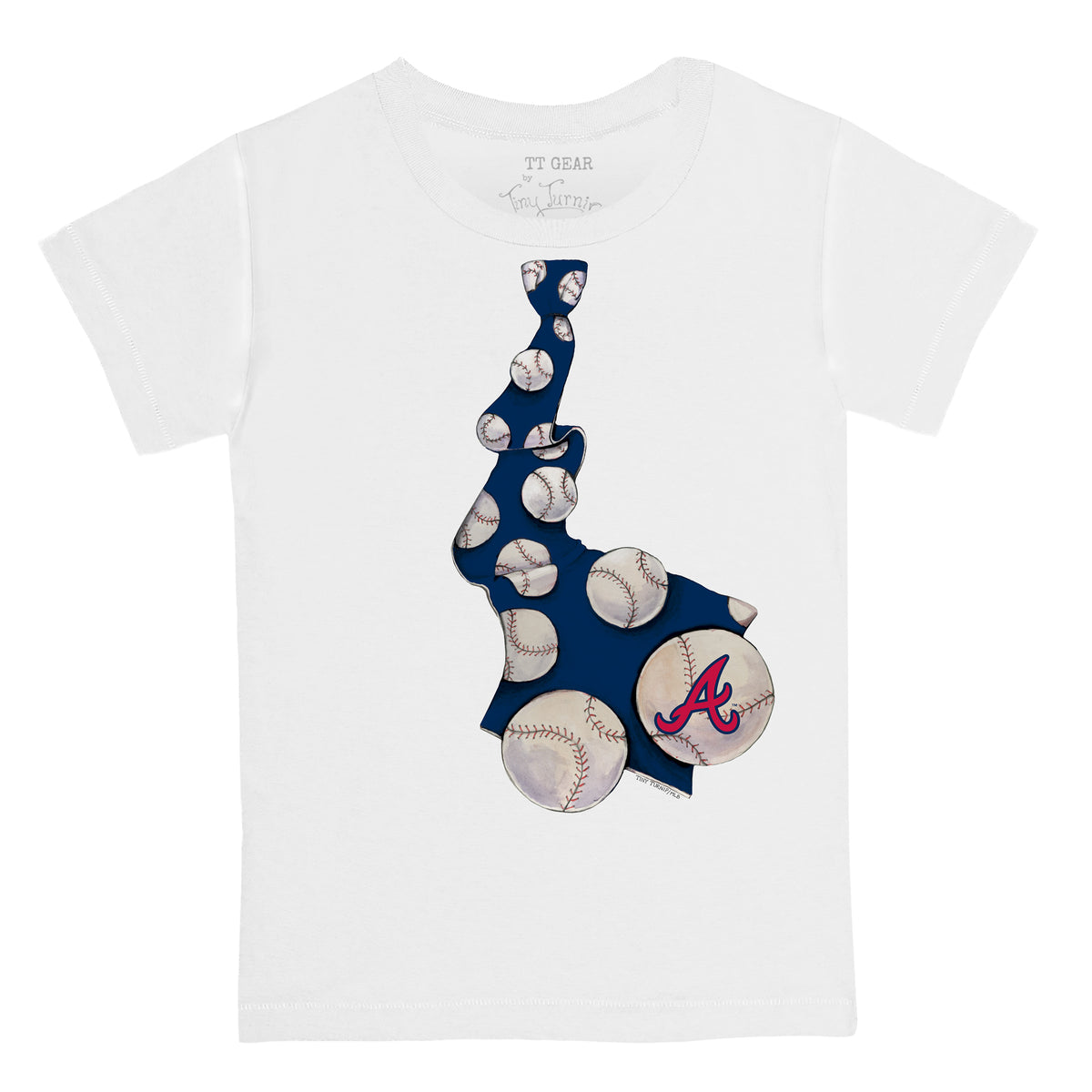 Girls Youth Tiny Turnip White Atlanta Braves Baseball Love Fringe T-Shirt Size: Extra Large
