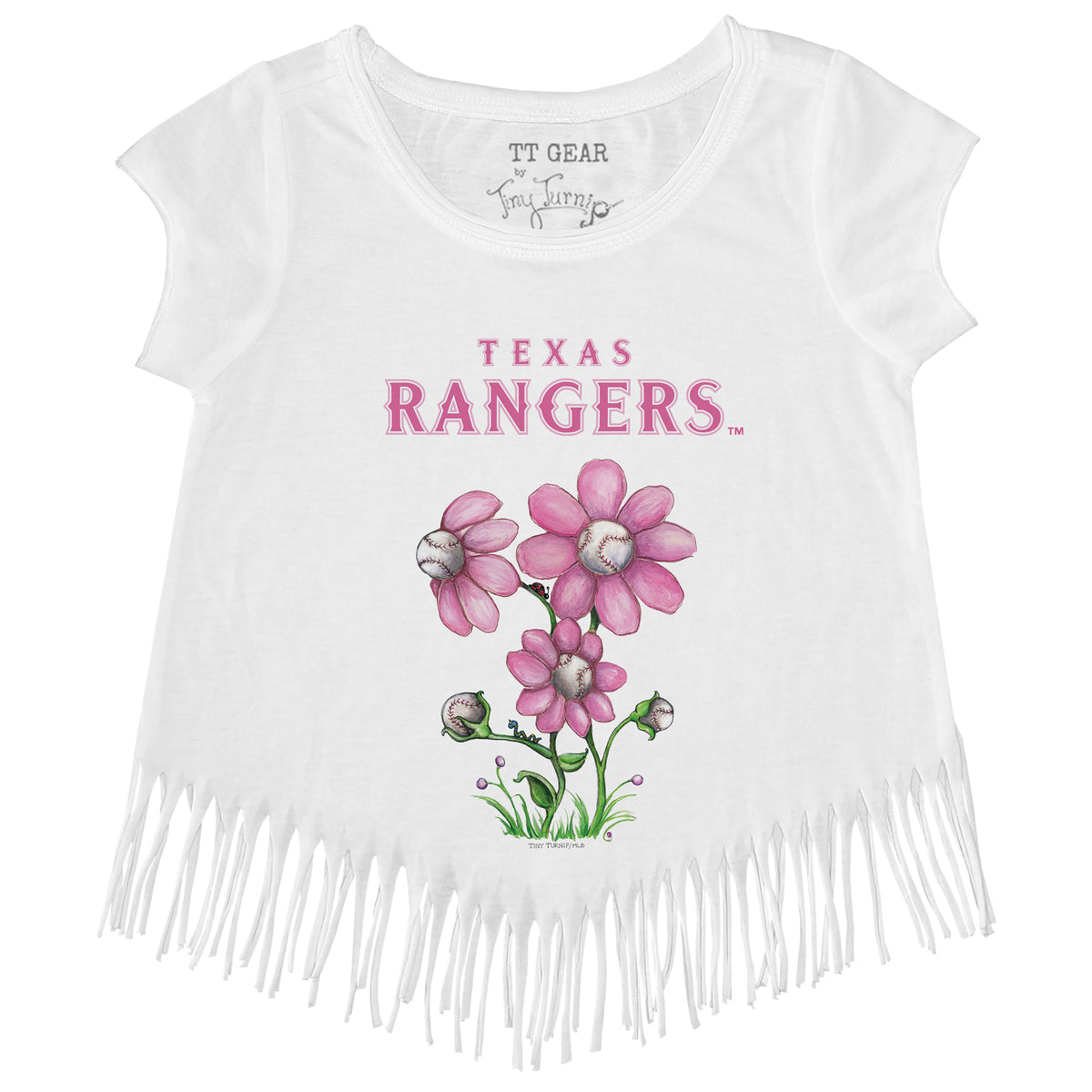 Girls Youth Tiny Turnip White Houston Astros Baseball Love Fringe T-Shirt Size: Extra Large