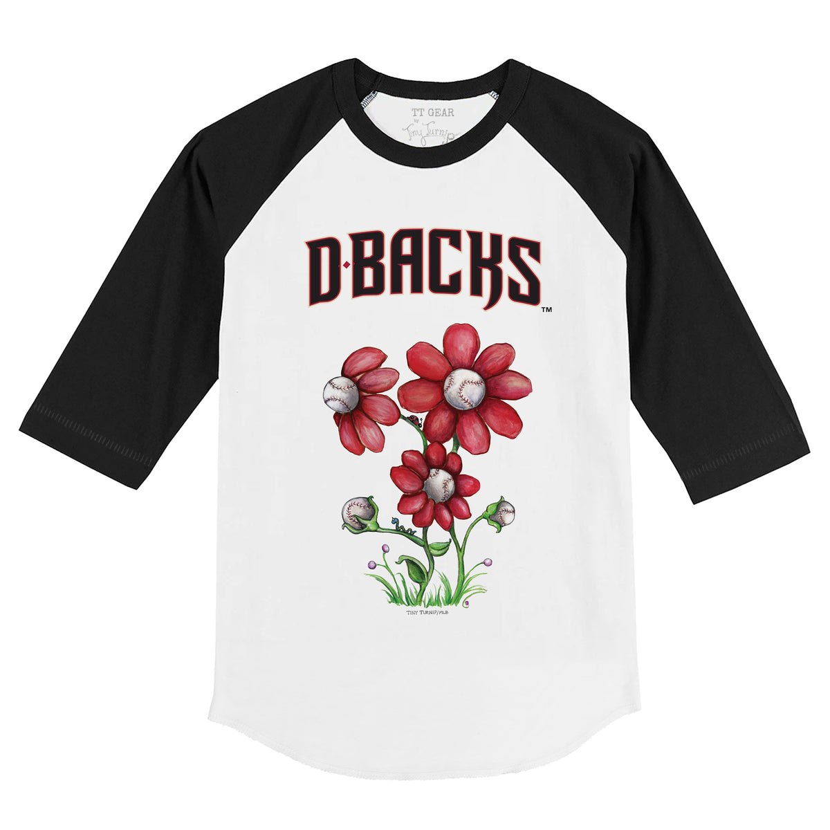 Lids Arizona Diamondbacks Tiny Turnip Youth Baseball Bow T-Shirt - Black