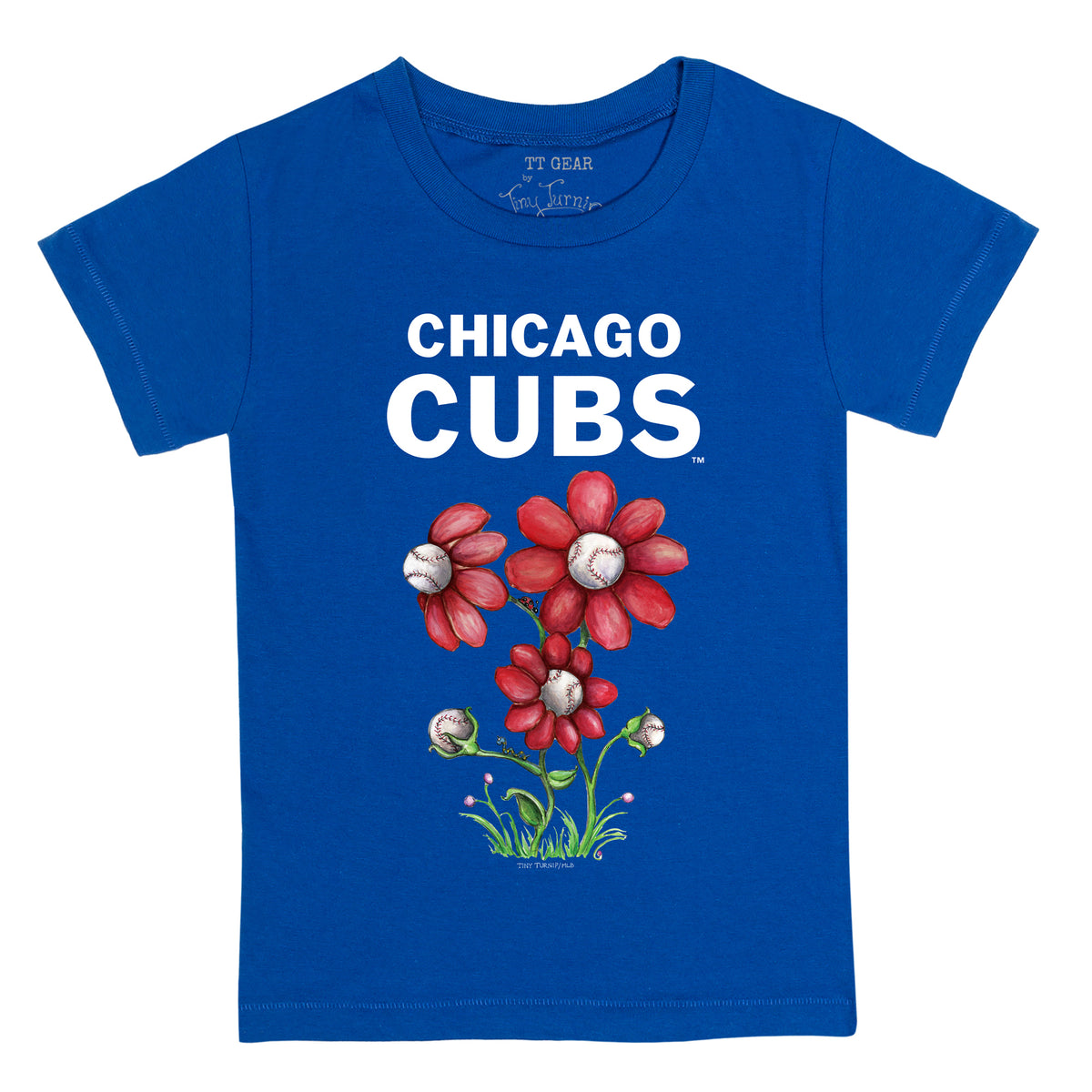 Women's Tiny Turnip White Chicago Sox Blooming Baseballs T-Shirt Size: Medium