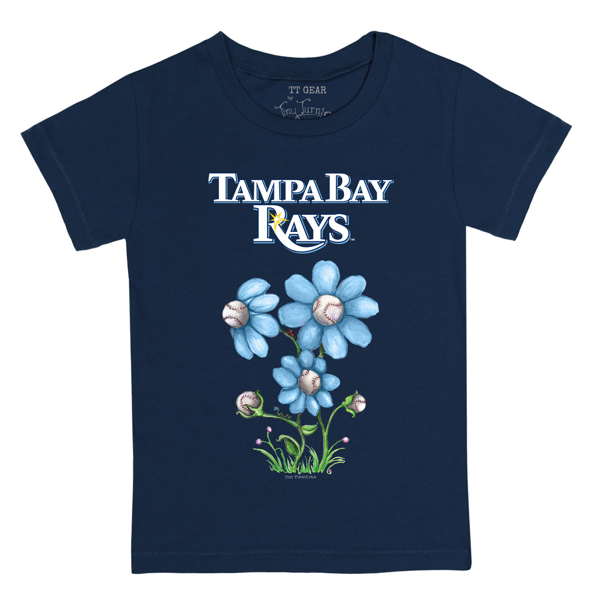 Tiny Turnip Tampa Bay Rays Dirt Ball Tee Shirt Women's Large / White