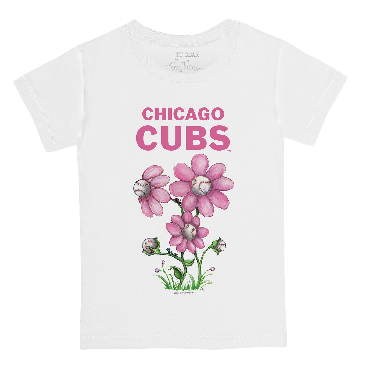 Women's Tiny Turnip Royal Chicago Cubs I Love Mom T-Shirt