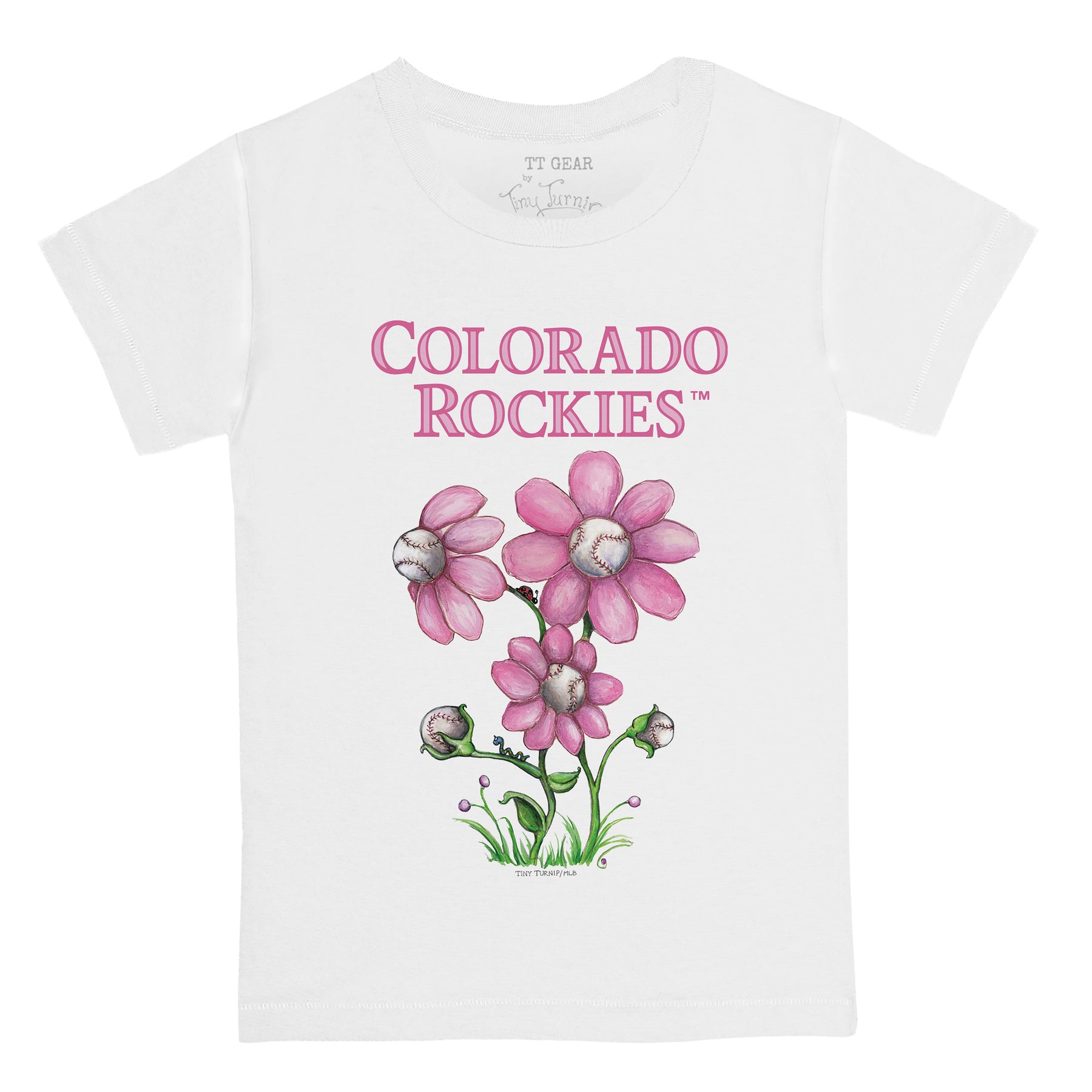 Youth Tiny Turnip White/Black Colorado Rockies Baseball Flag Raglan 3/4 Sleeve T-Shirt Size: Small