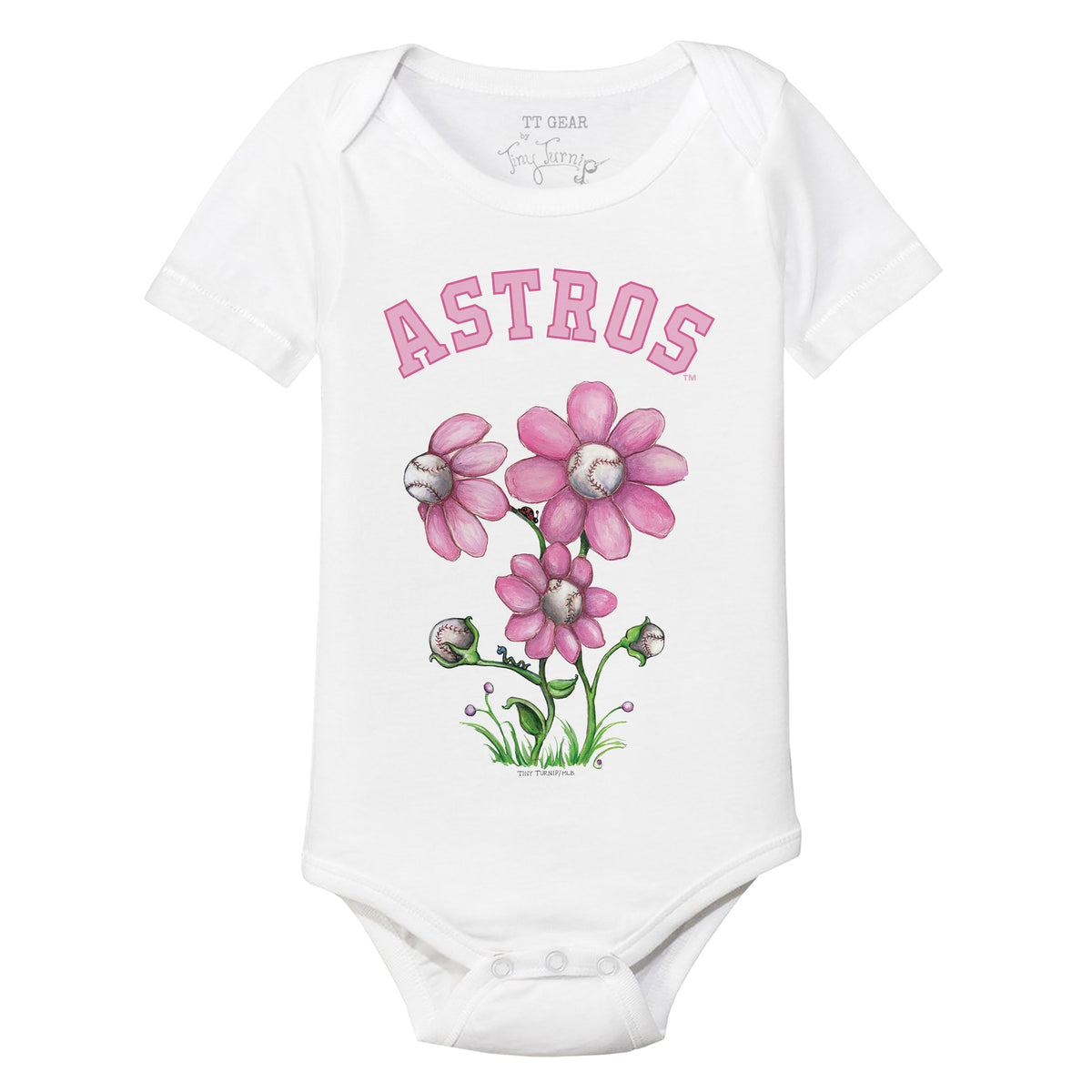 Infant Tiny Turnip Navy Houston Astros Heart Banner Bodysuit