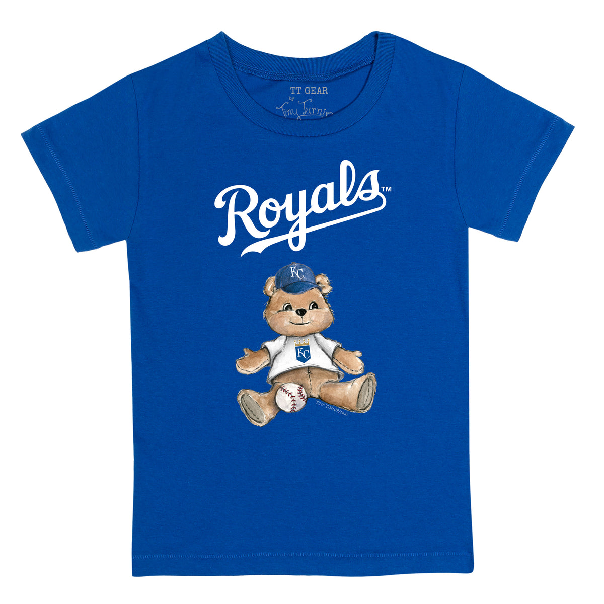 Women's Tiny Turnip Royal Kansas City Royals Girl Teddy T-Shirt Size: Large