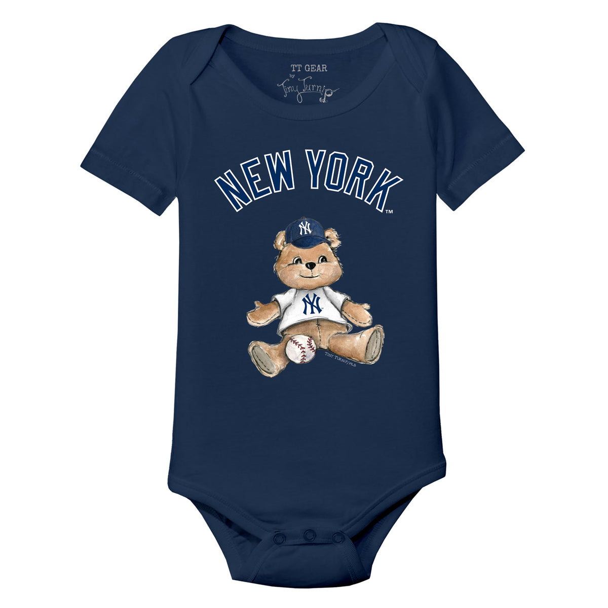 Infant Atlanta Braves Tiny Turnip Navy Angel Wings Bodysuit