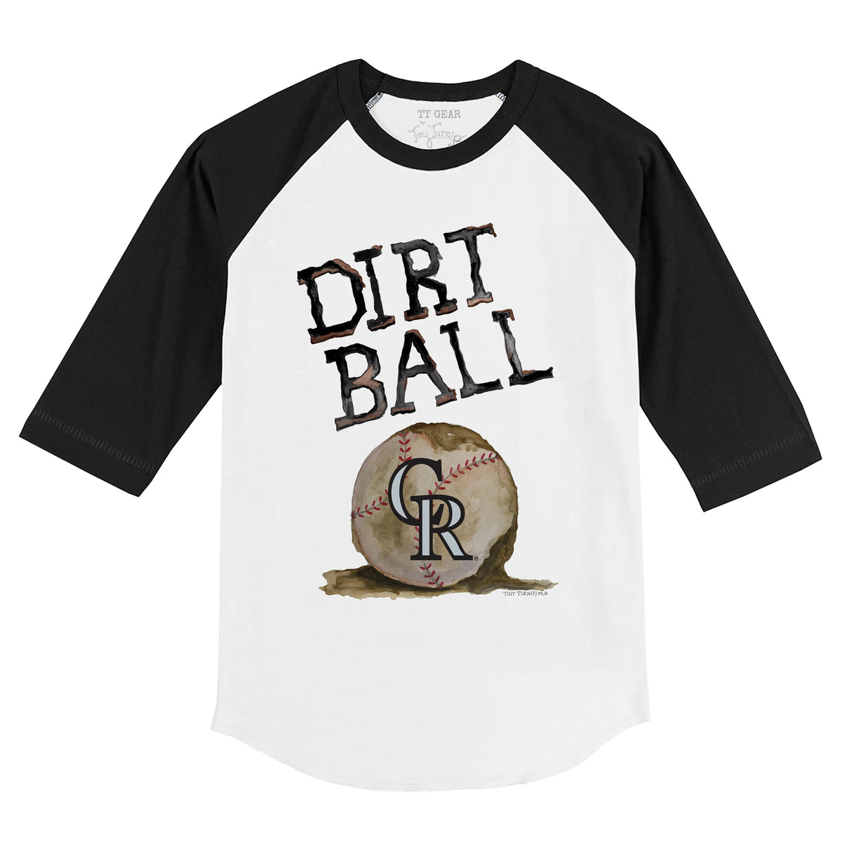 Lids Colorado Rockies Tiny Turnip Toddler Lucky Charm 3/4-Sleeve Raglan T- Shirt - White/Black