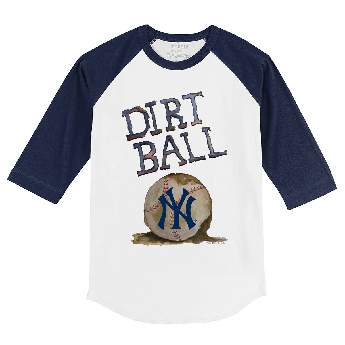 New York Yankees Tiny Turnip Youth Hot Bats Raglan 3/4 Sleeve T-Shirt -  White/Black