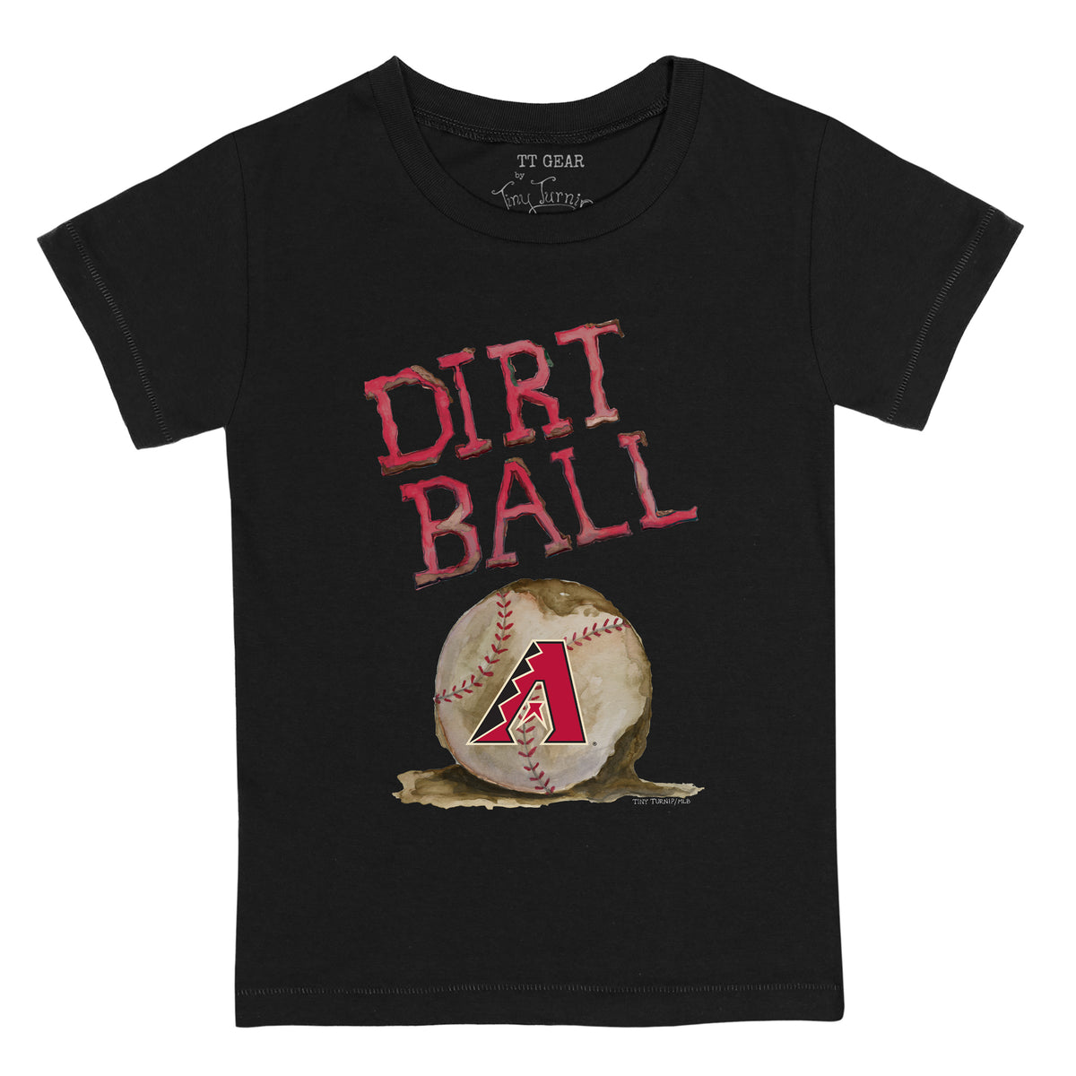 Tiny Turnip Arizona Diamondbacks Blooming Baseballs Fringe Tee Youth Small (6-8) / Black