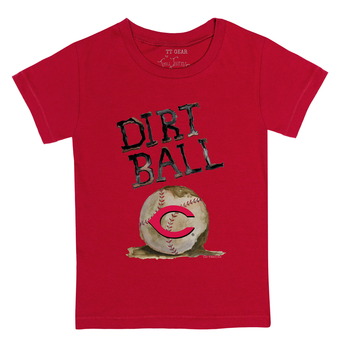 Infant Tiny Turnip White Cincinnati Reds Girl Teddy T-Shirt