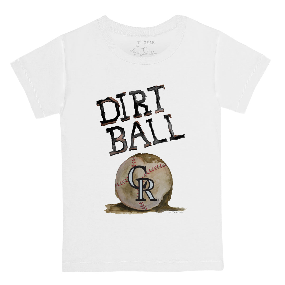 Colorado Rockies Tiny Turnip Youth Baseball Love T-Shirt - White