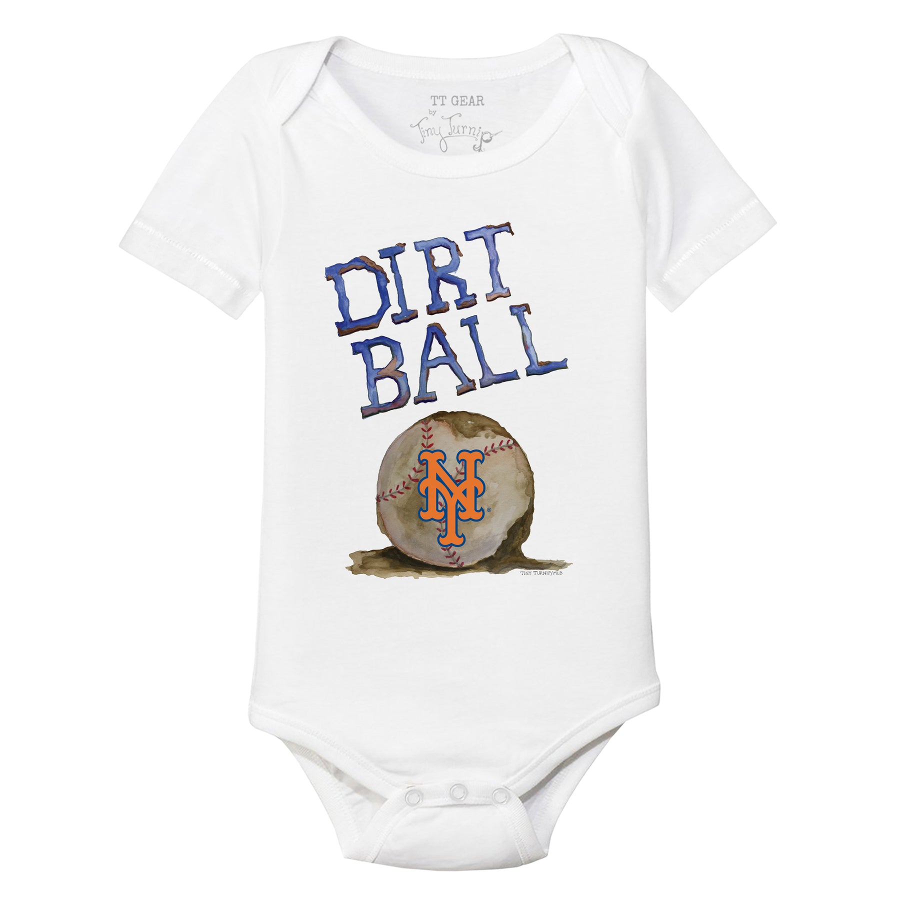 New York Mets Tiny Turnip Infant Fastball Raglan 3/4 Sleeve T-Shirt -  White/Royal