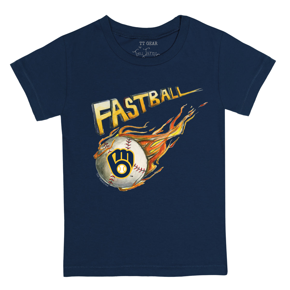 Youth Tiny Turnip Navy Milwaukee Brewers Spit Ball T-Shirt