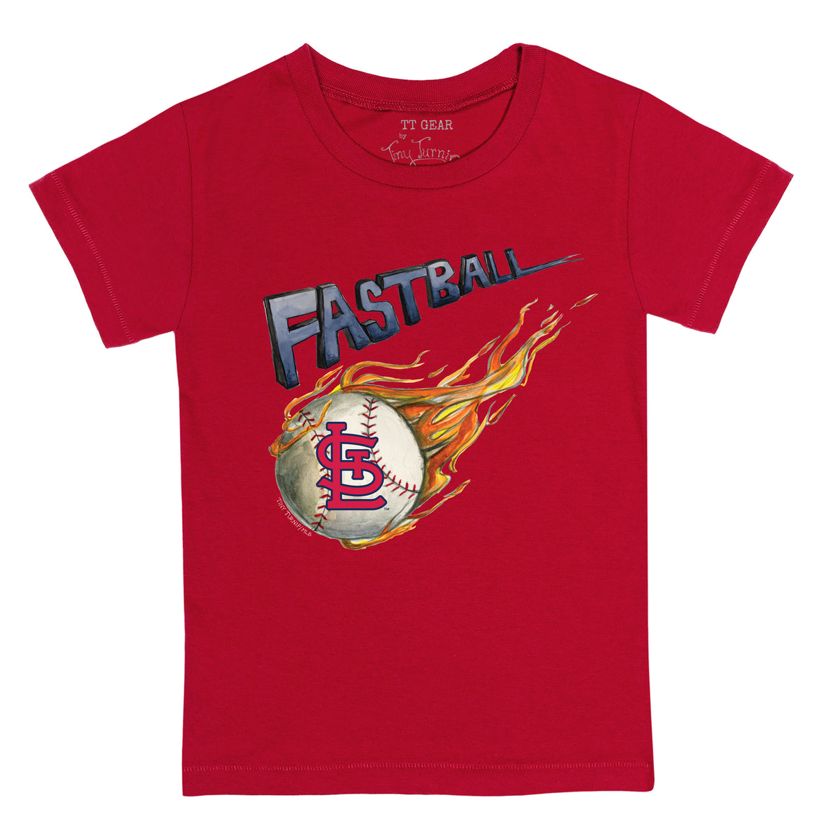 Girls Youth Tiny Turnip White St. Louis Cardinals Baseball Tiara Heart Fringe T-Shirt Size: Extra Large