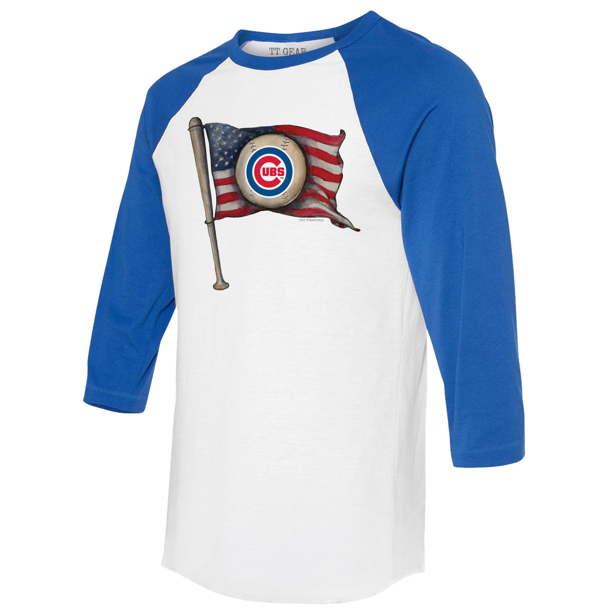 Chicago Cubs Baseball Flag Tee Shirt Youth Medium (8-10) / Royal Blue