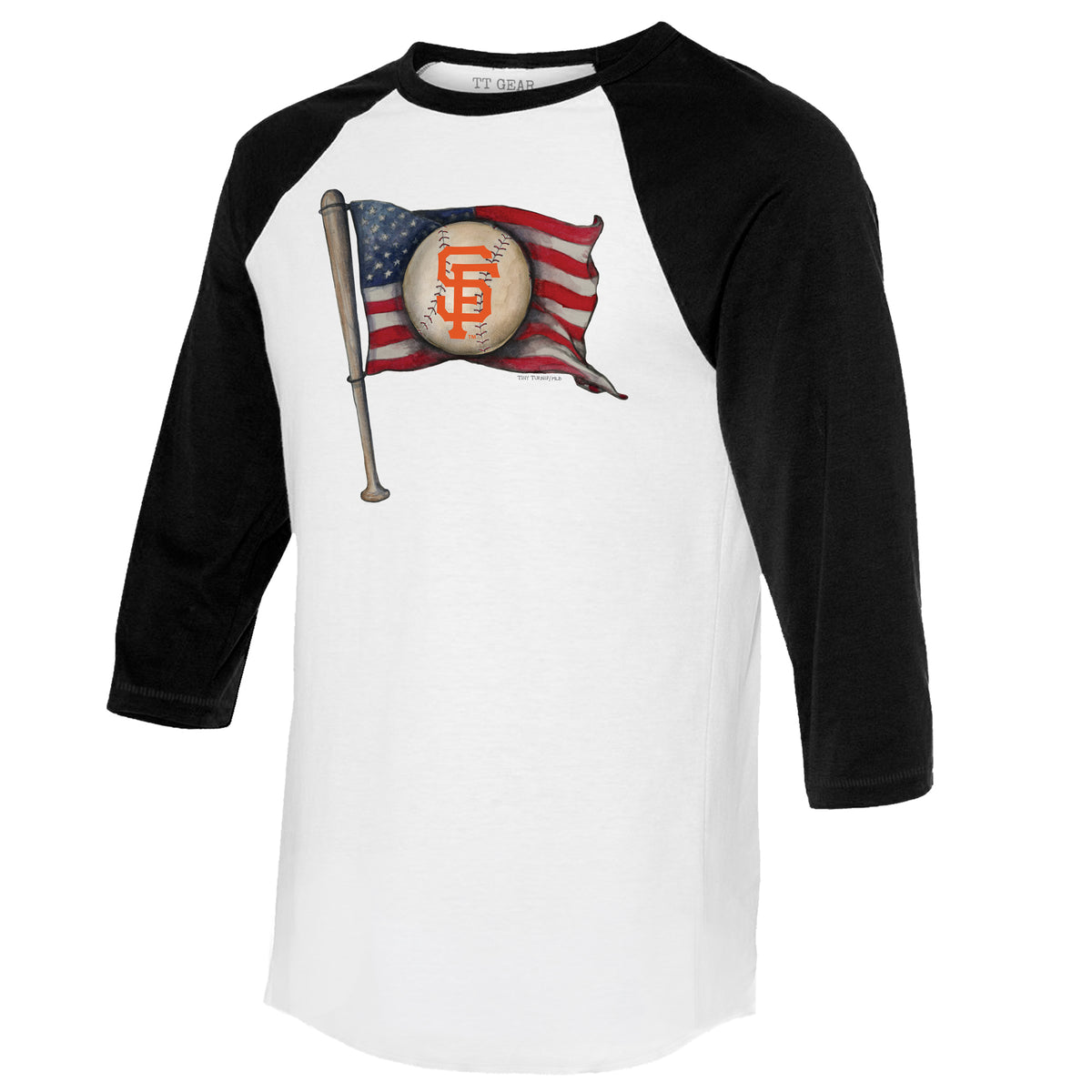 San Francisco Giants Stitched Baseball 3/4 Black Sleeve Raglan