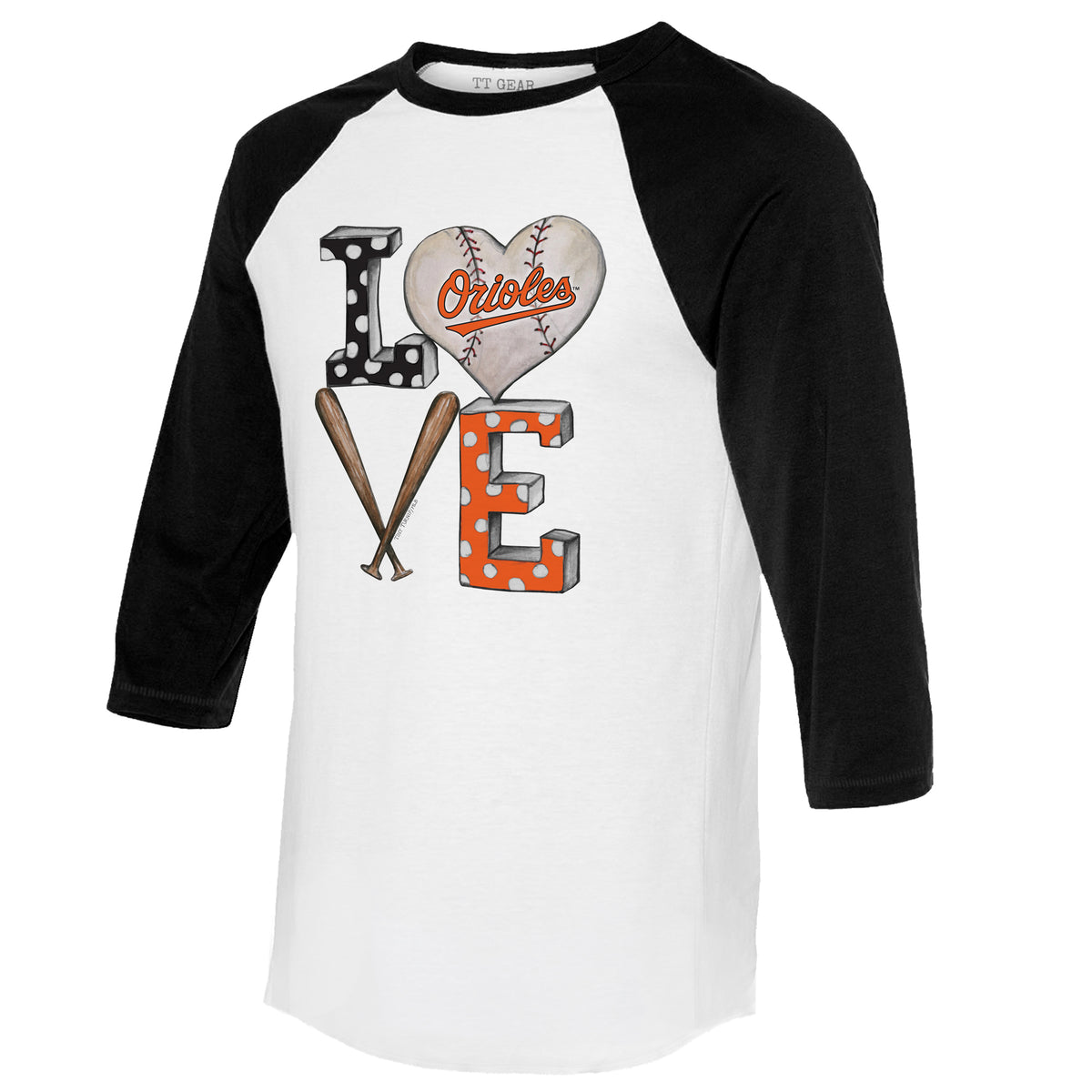 Baltimore Orioles Baseball Flag 3/4 Black Sleeve Raglan Unisex L