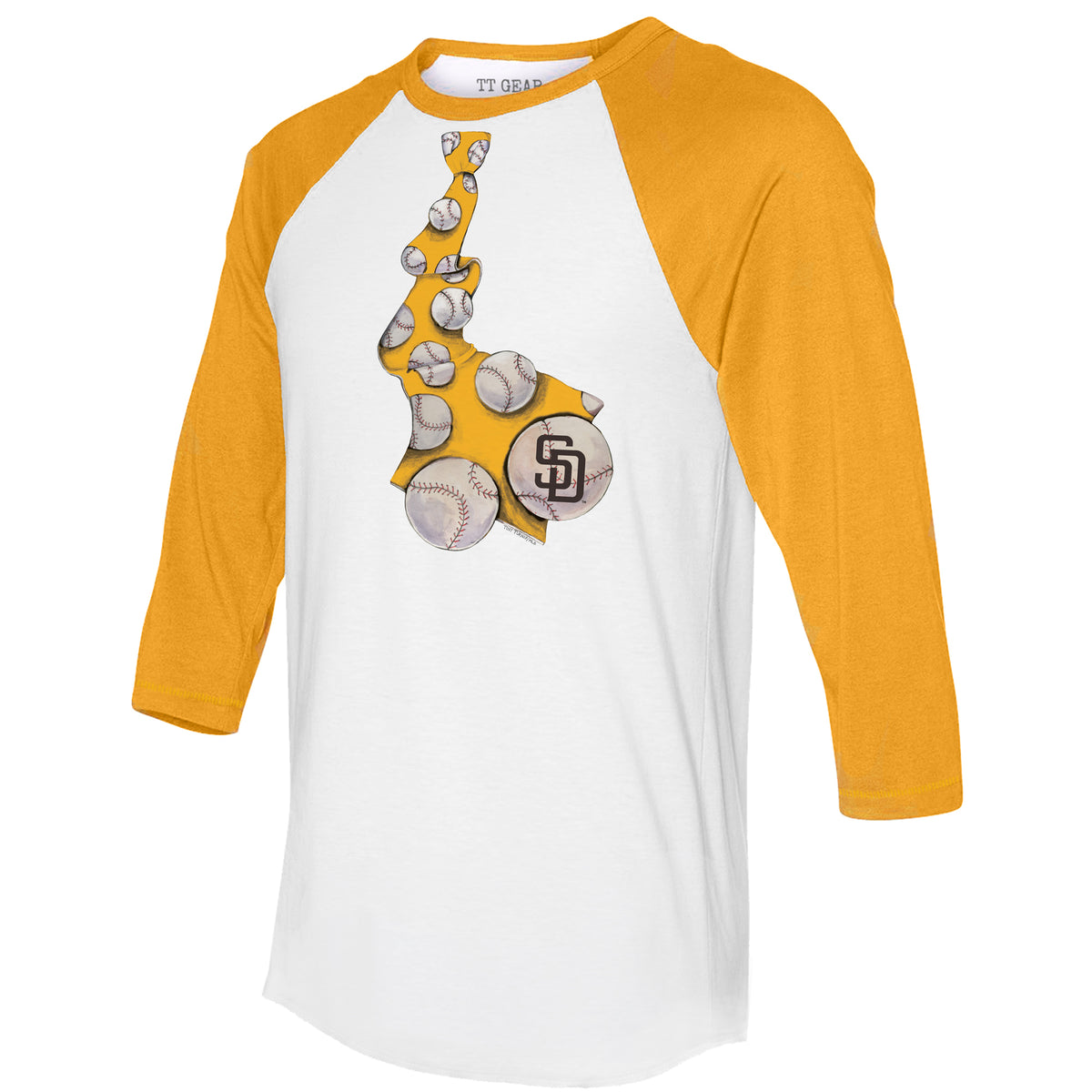 San Diego Padres I Love Dad 3/4 Gold Sleeve Raglan Unisex S