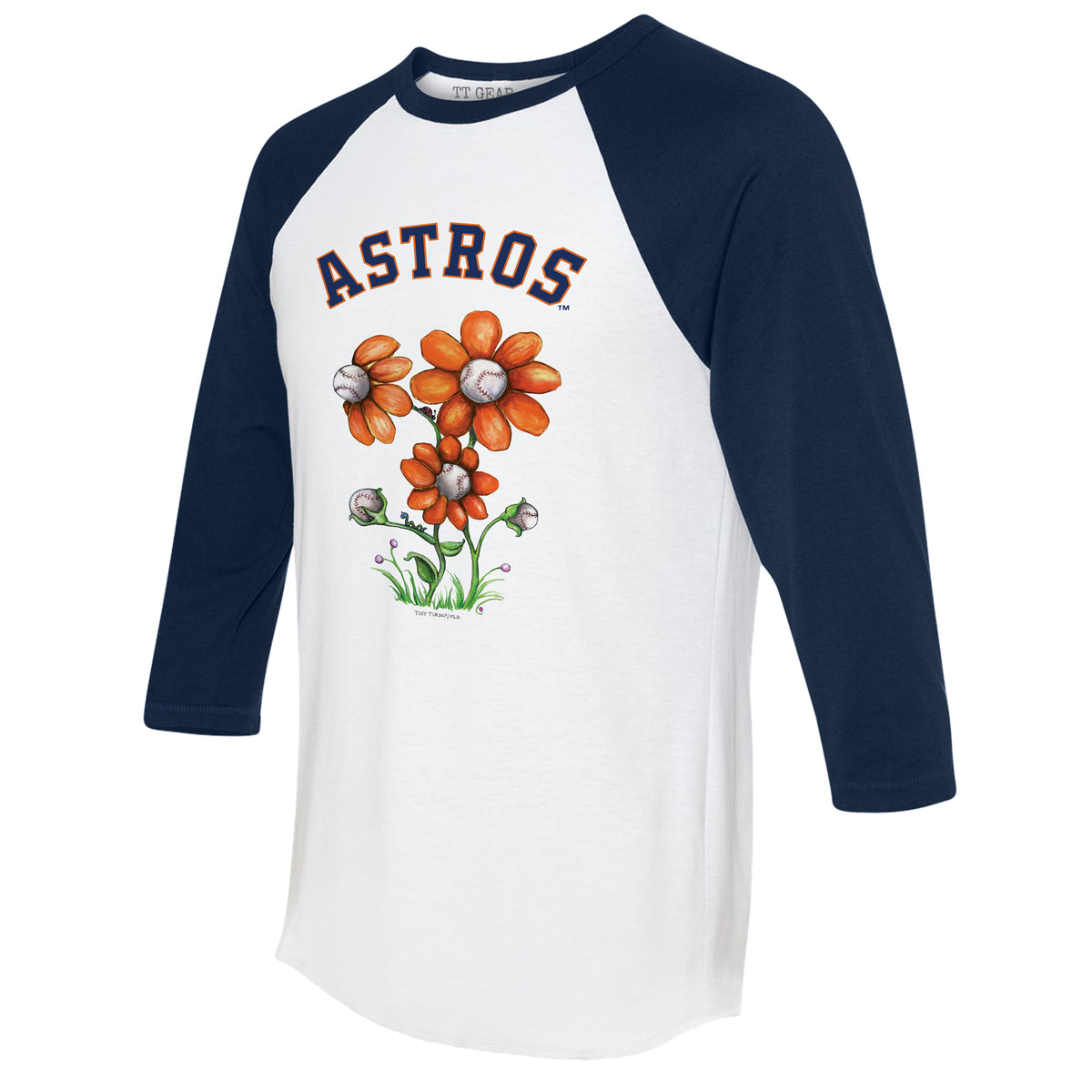 Houston Astros Baseball Love 3/4 Navy Blue Sleeve Raglan Youth XL (14)