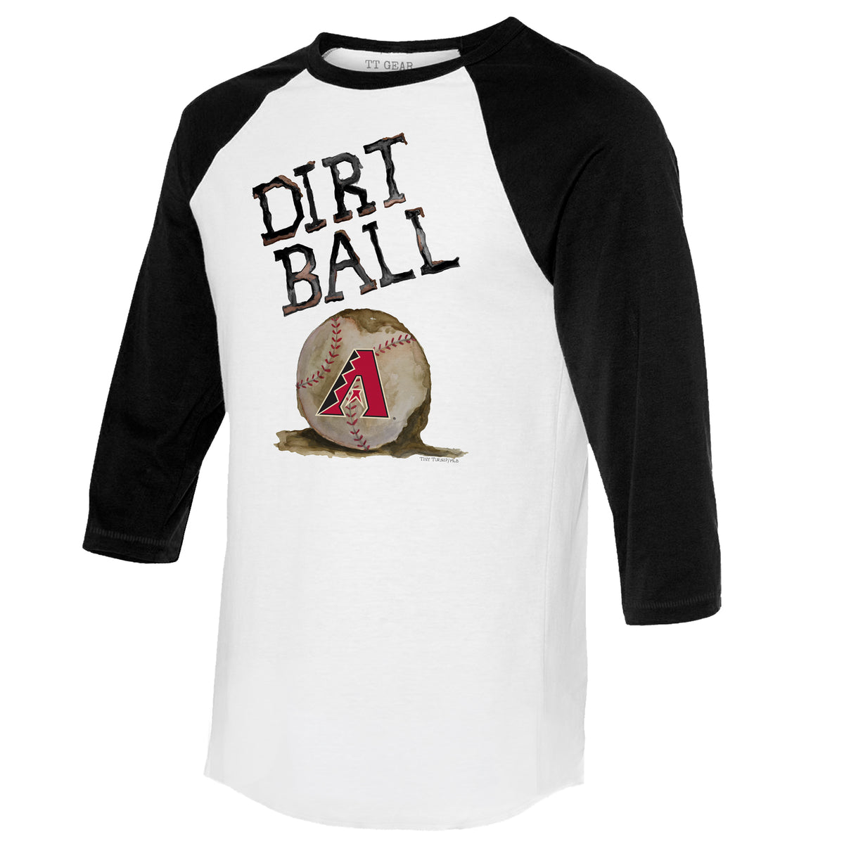 Arizona Diamondbacks Heart Lolly 3/4 Black Sleeve Raglan Unisex XL