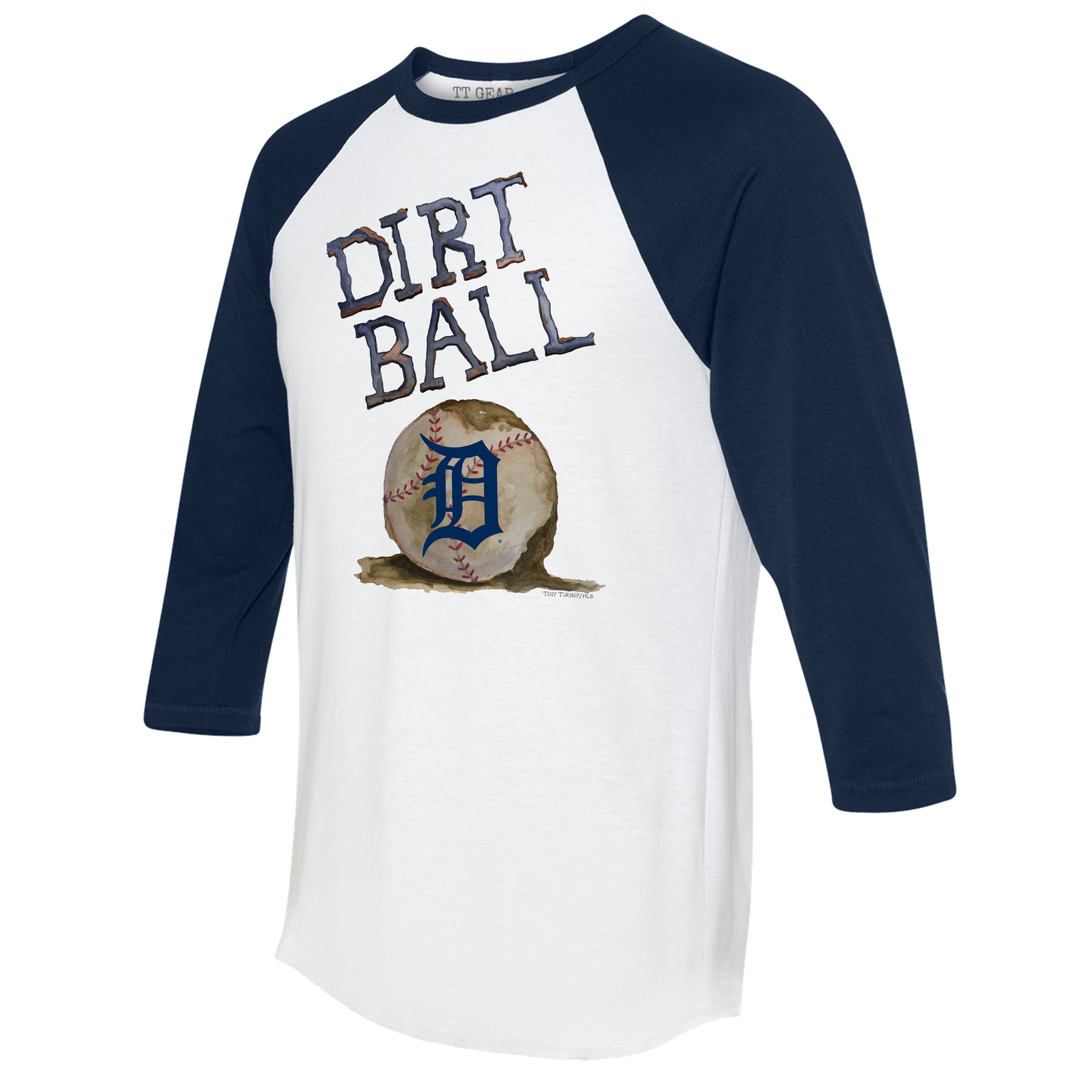 Detroit Tigers Dirt Ball 3/4 Navy Blue Sleeve Raglan 6M