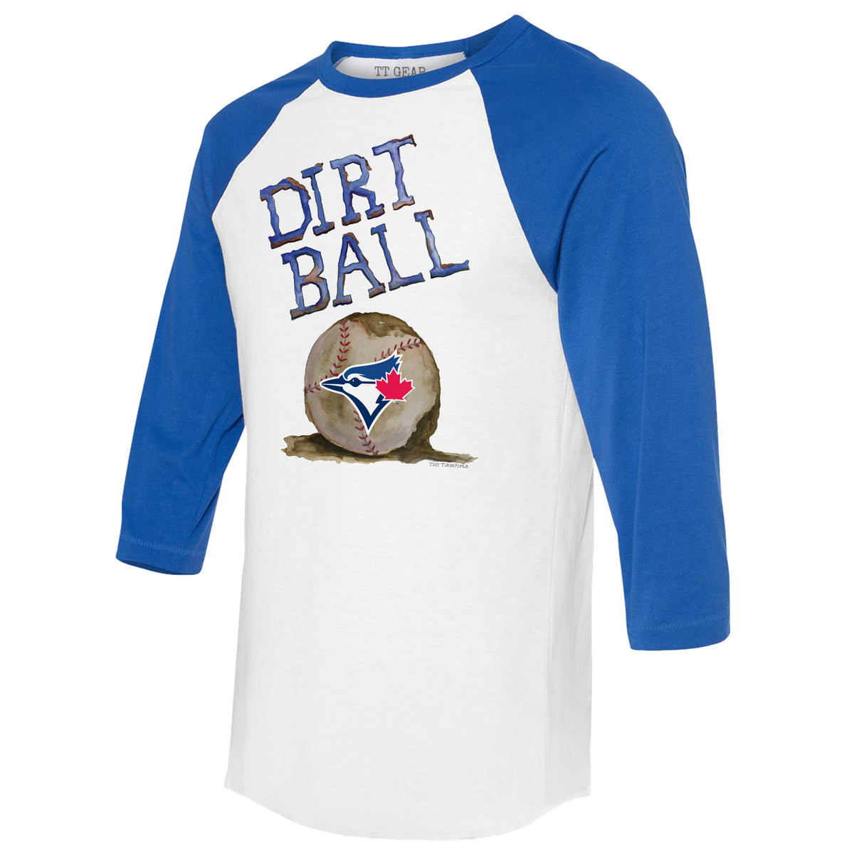 TinyTurnip Texas Rangers Baseball Pow 3/4 Royal Blue Sleeve Raglan Youth Large (10-12)