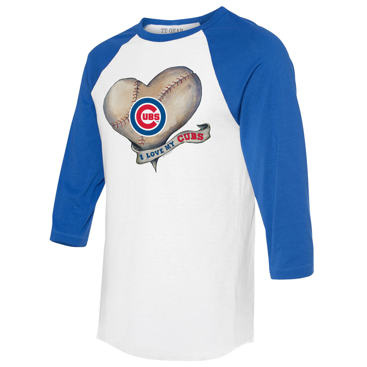 Chicago Cubs Baseball Flag 3/4 Royal Blue Sleeve Raglan