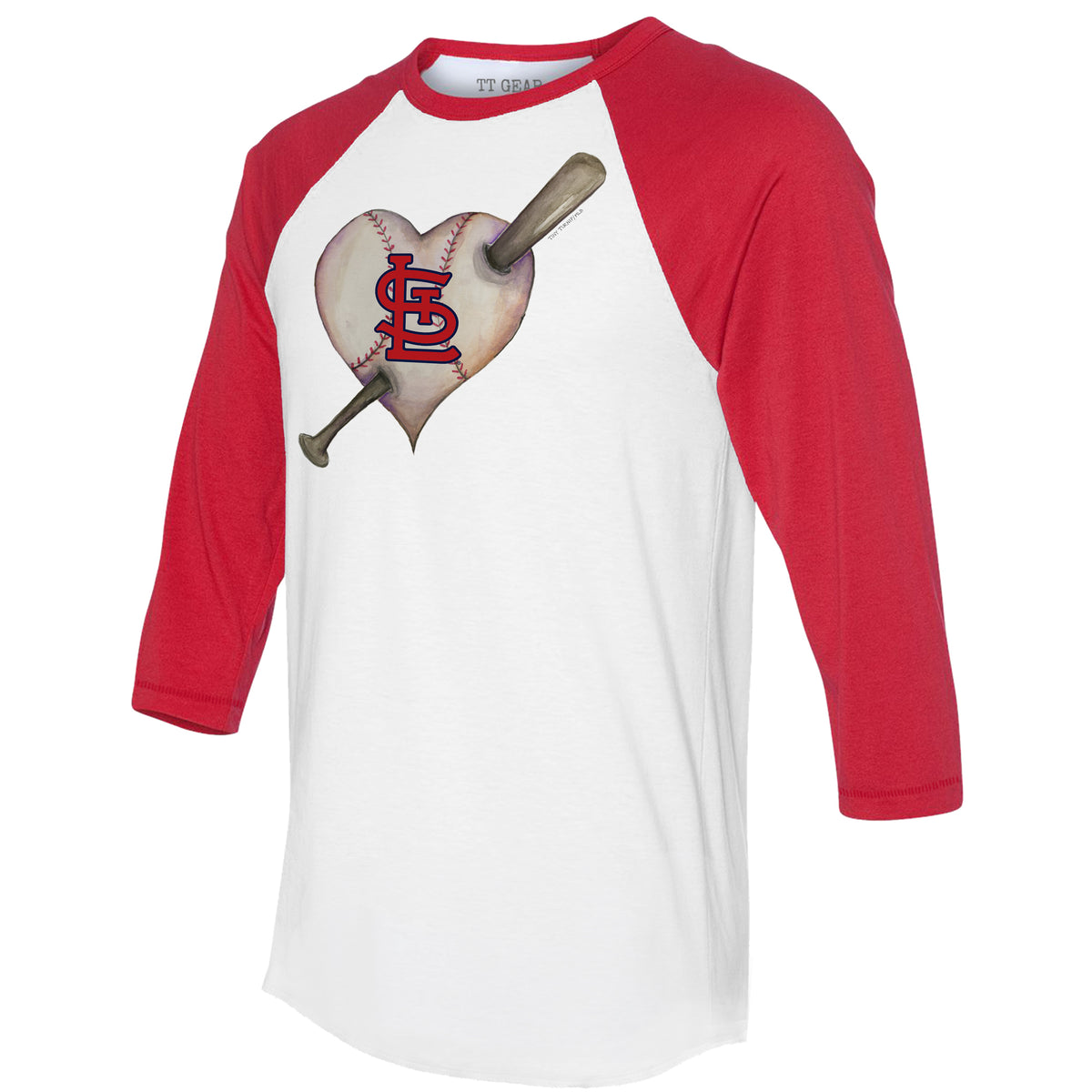 MLB St. Louis Cardinals 3/4 SLVS Raglan Crew, Red  