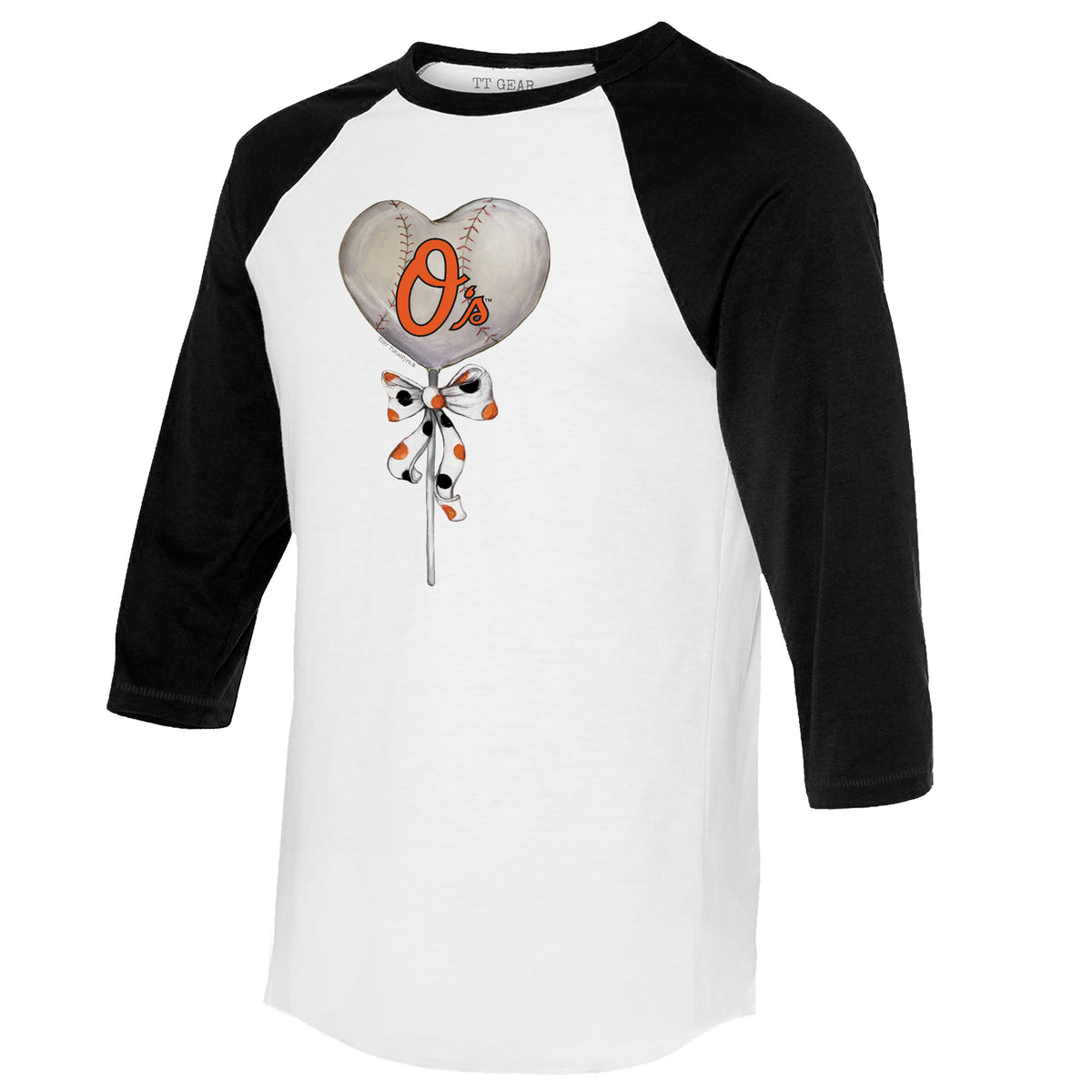 Infant Tiny Turnip White Baltimore Orioles Heart Mom Bodysuit