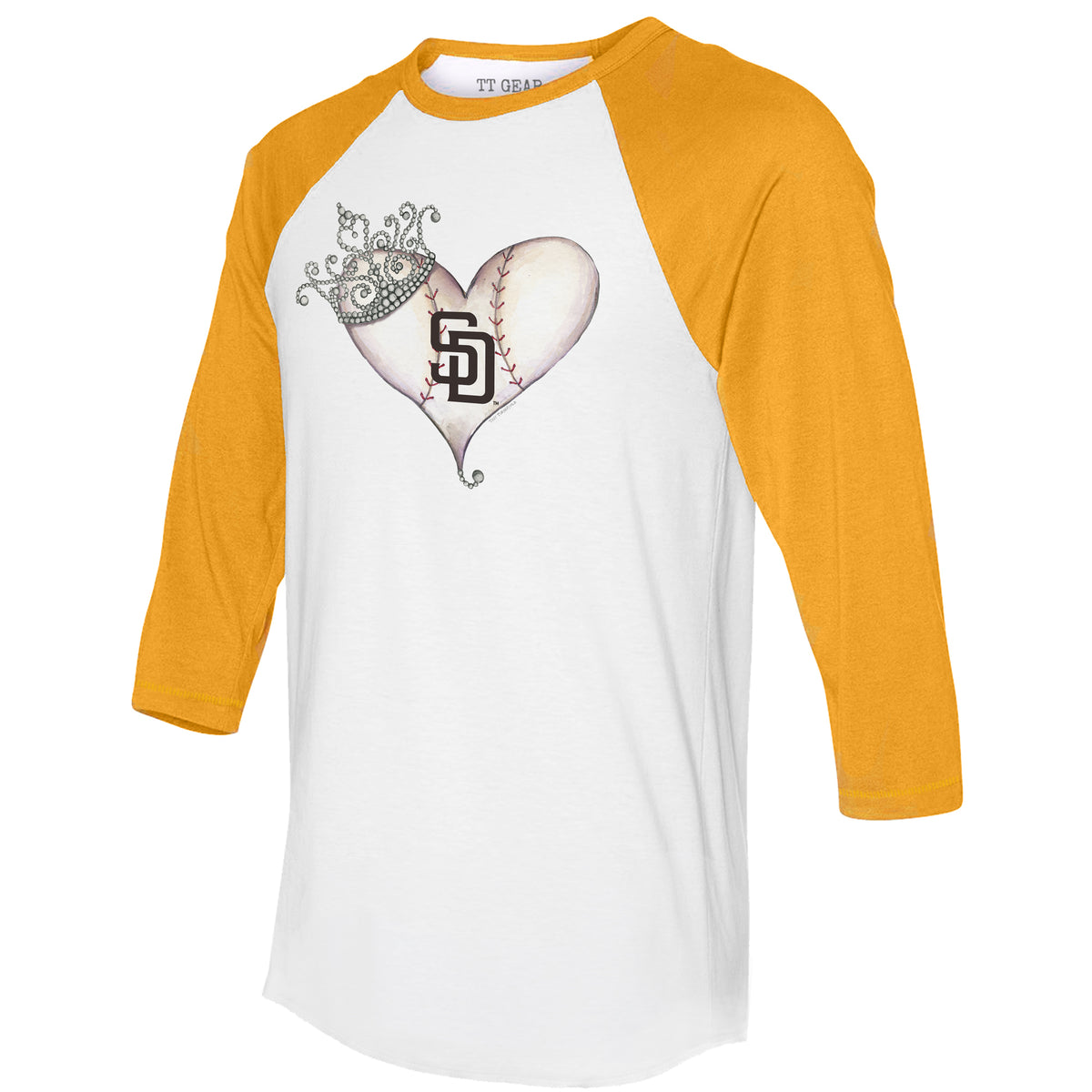 San Diego Padres Tiny Turnip Youth Shark 3/4-Sleeve Raglan T-Shirt