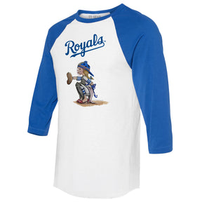 Kansas City Royals Tiny Turnip Infant Kate Raglan 3/4-Sleeve T-Shirt -  White/Royal