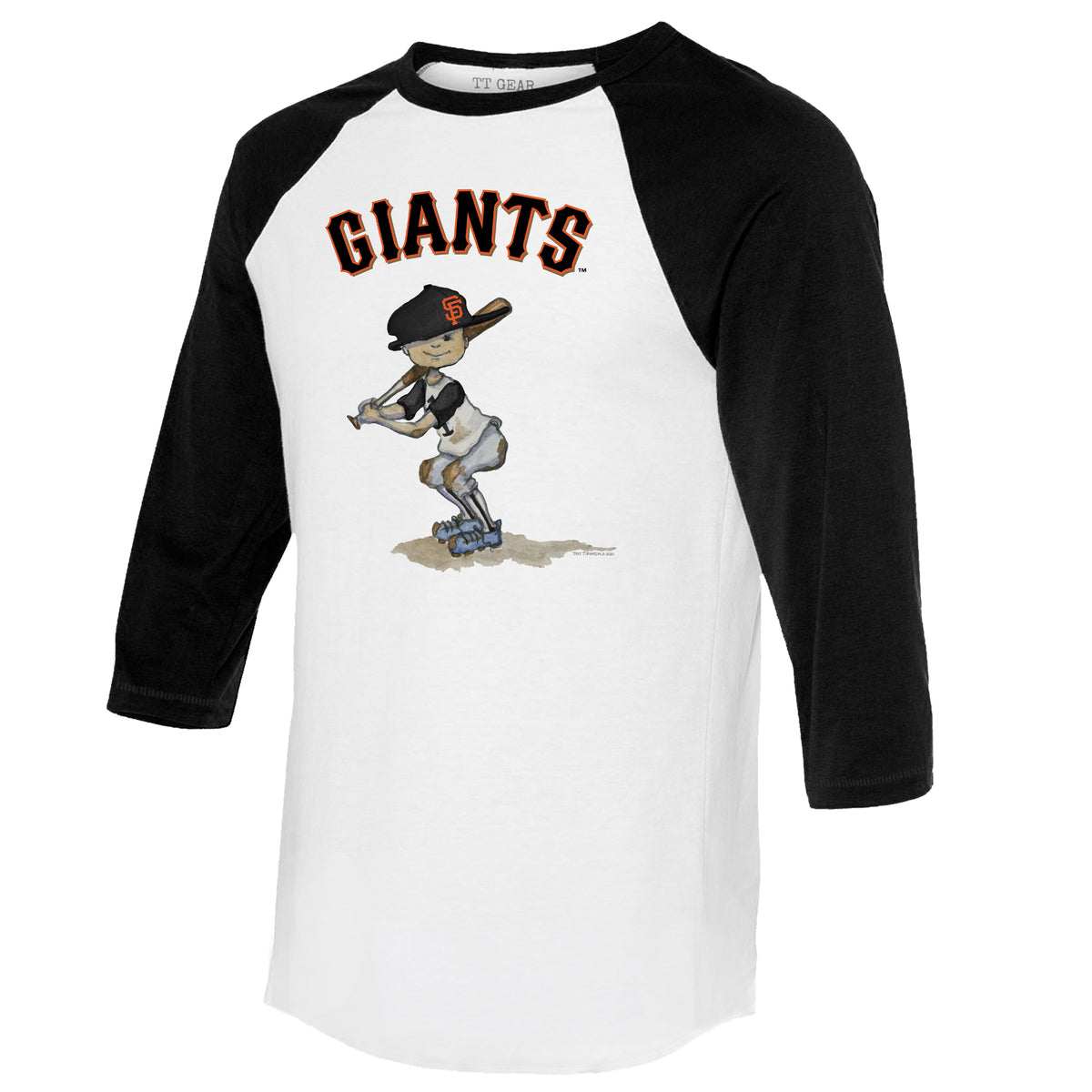 San Francisco Giants Spit Ball 3/4 Black Sleeve Raglan Unisex M