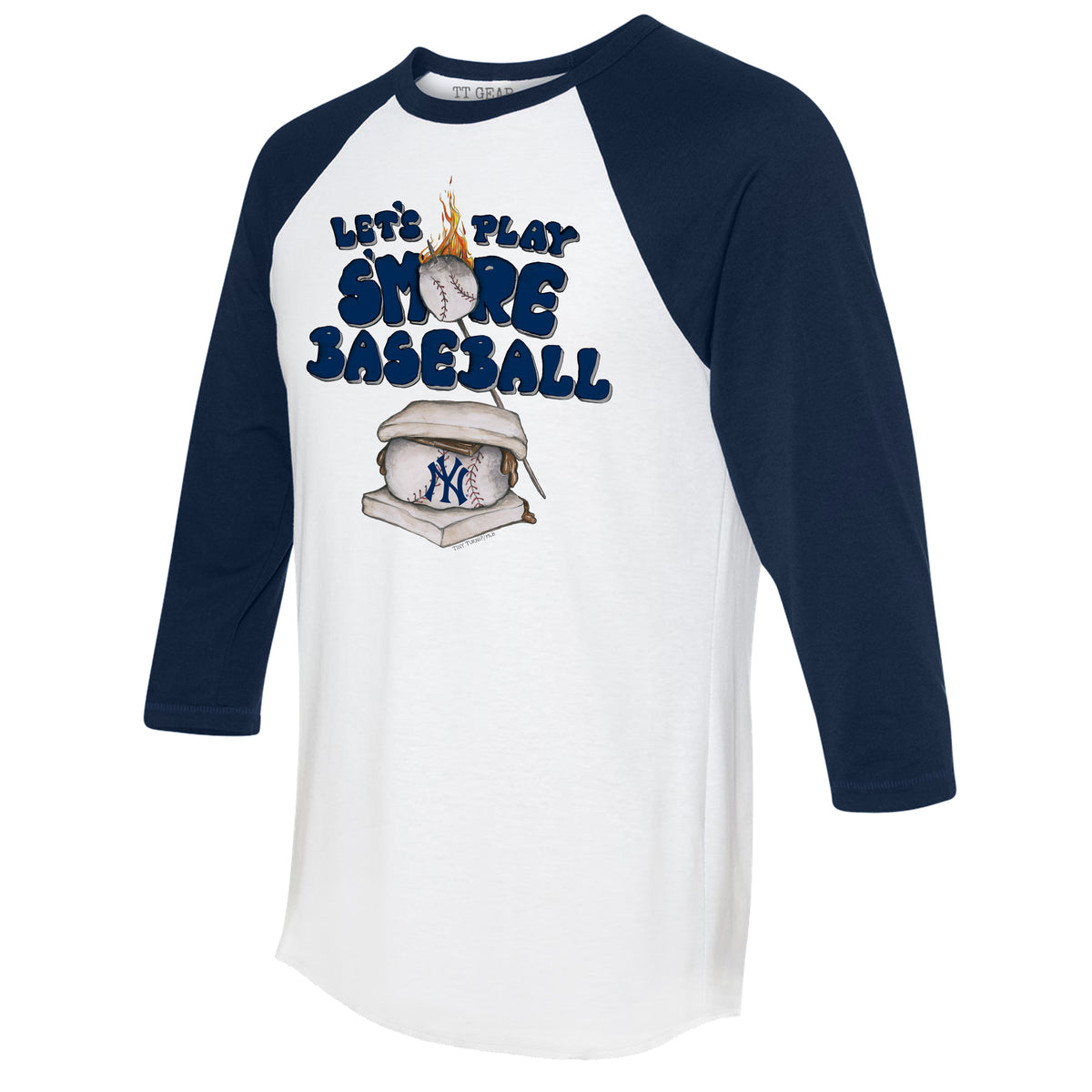 TinyTurnip Milwaukee Brewers Stitched Baseball 3/4 Navy Blue Sleeve Raglan Unisex S