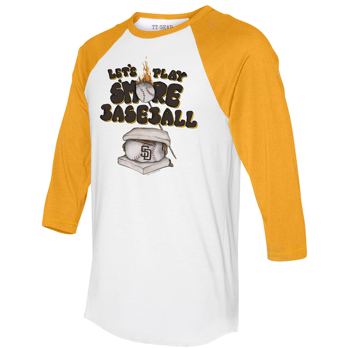 San Diego Padres I Love Dad 3/4 Gold Sleeve Raglan Unisex S